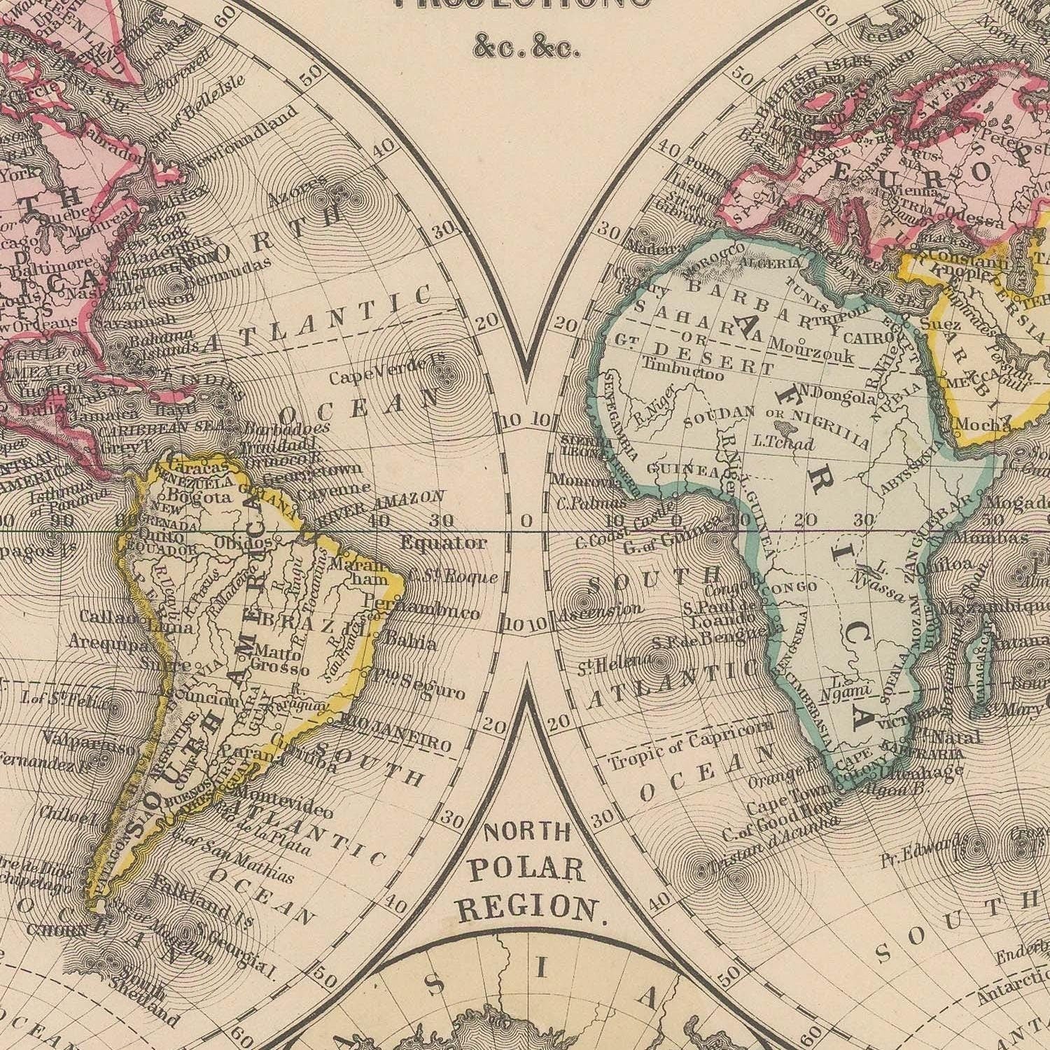 detail of the map from the centre