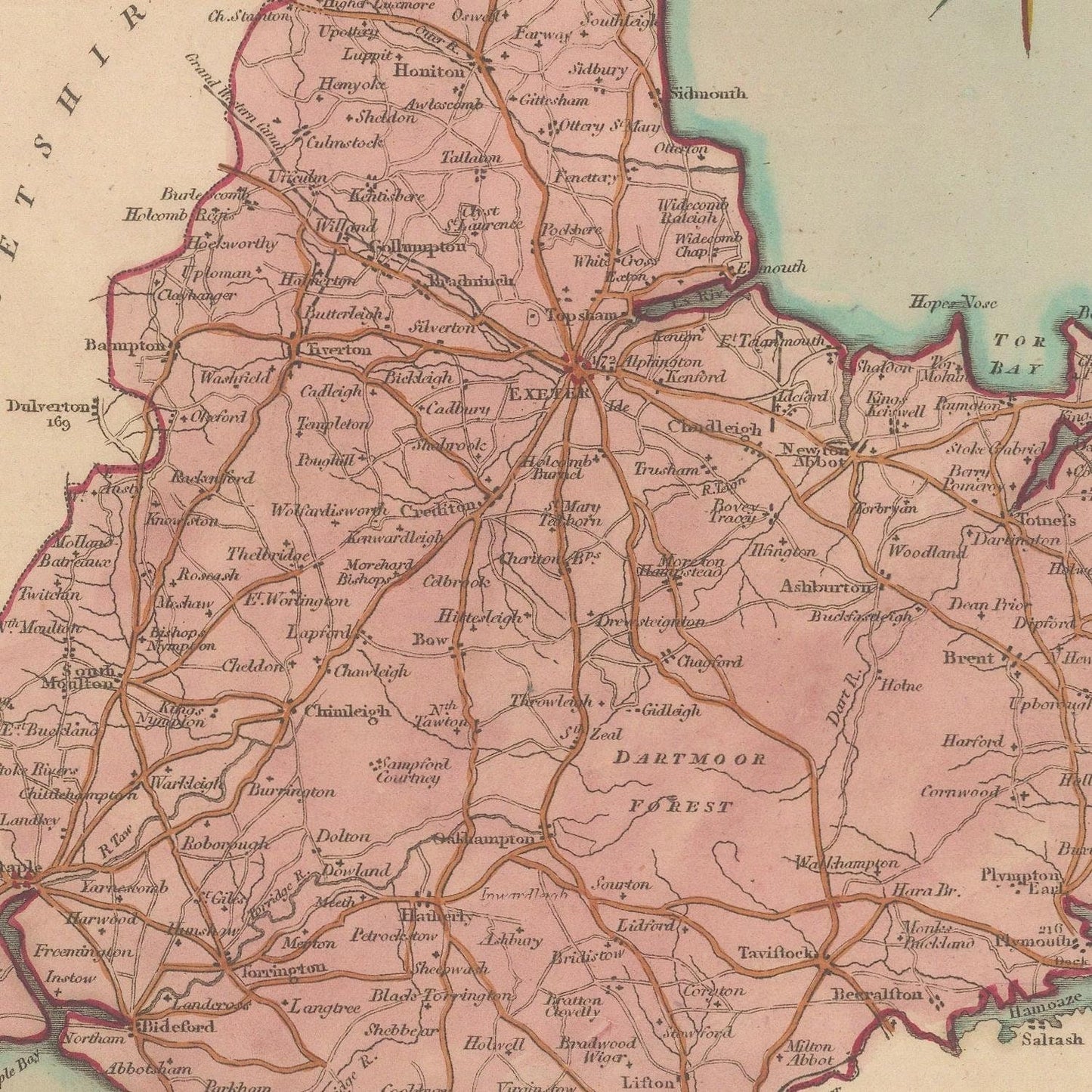 detail of the map from the centre