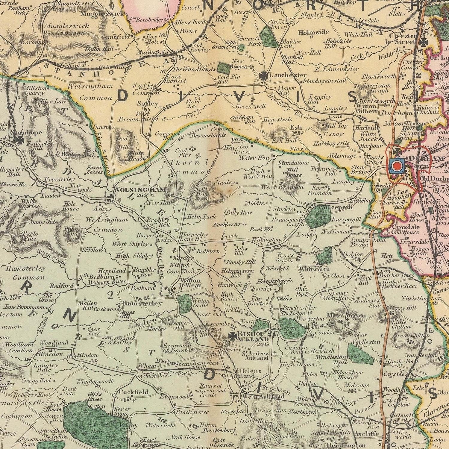 detail of the map from the centre