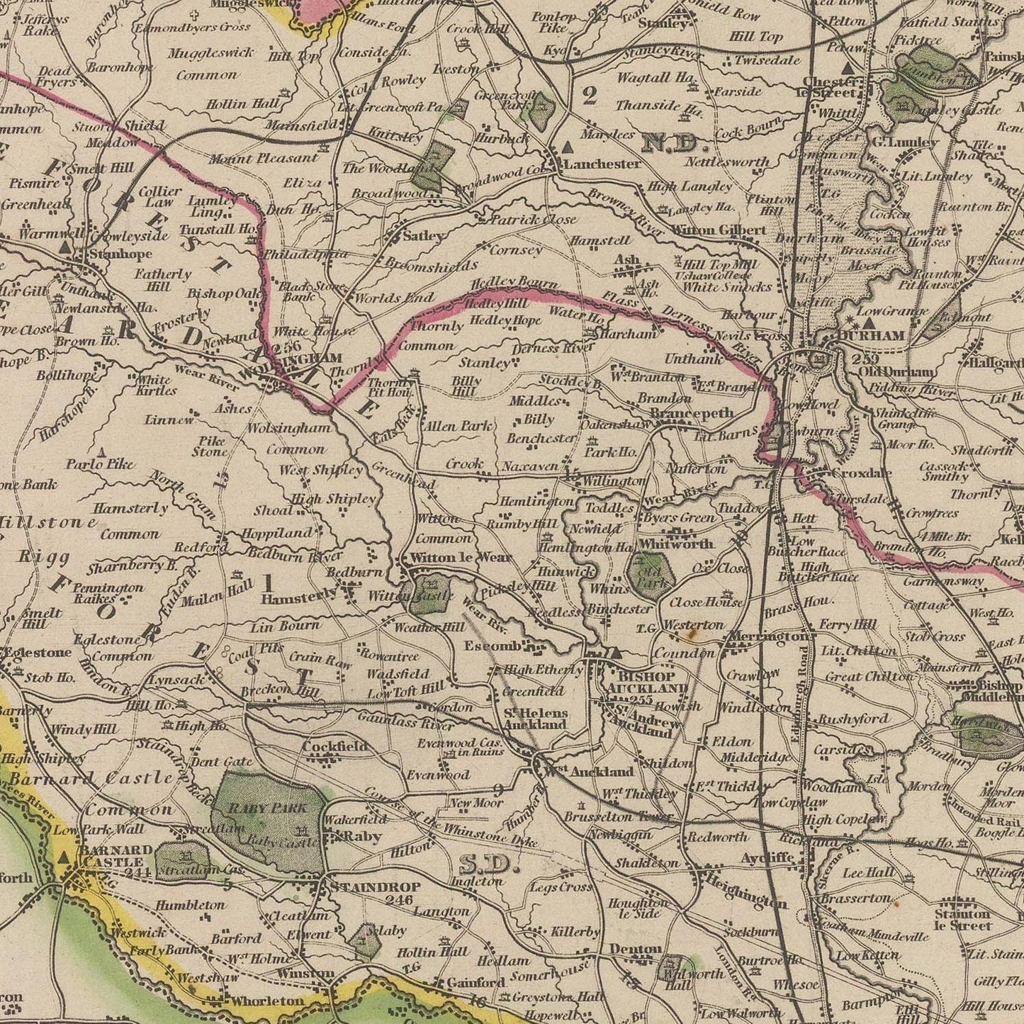 detail of the map from the centre