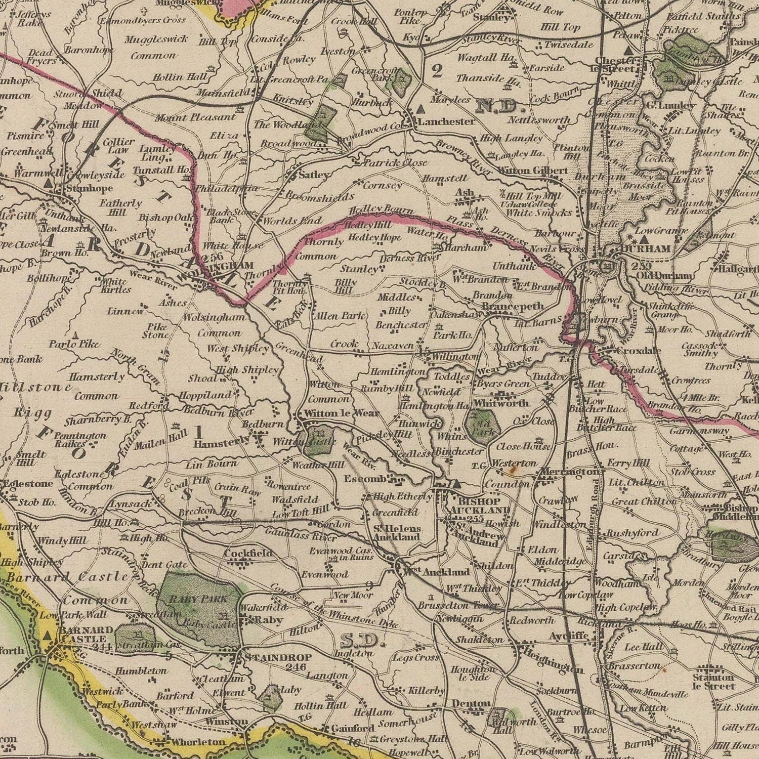 detail of the map from the centre