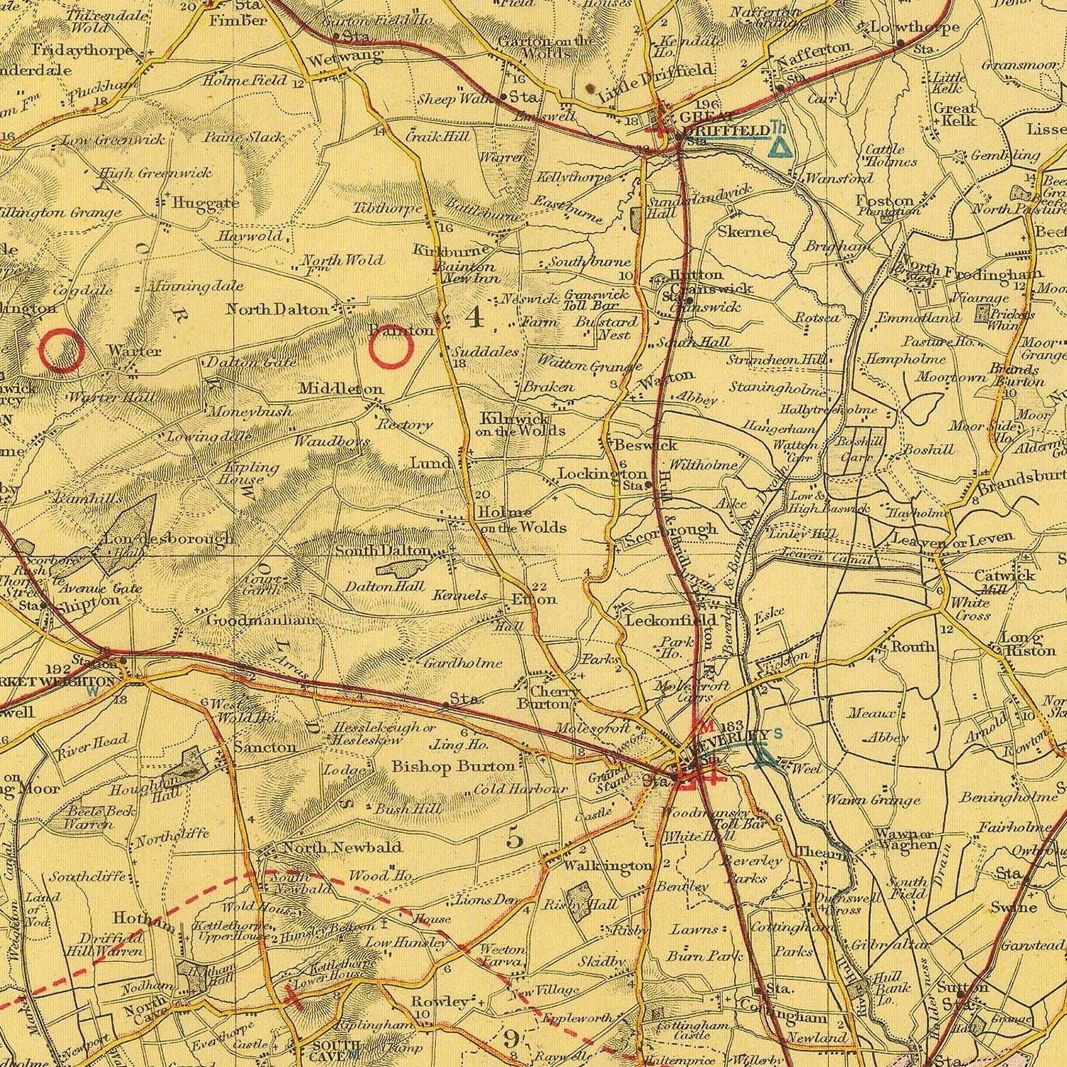 detail of the map from the centre
