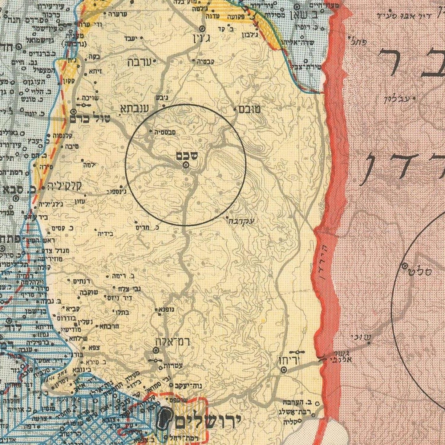 detail of the map from the centre