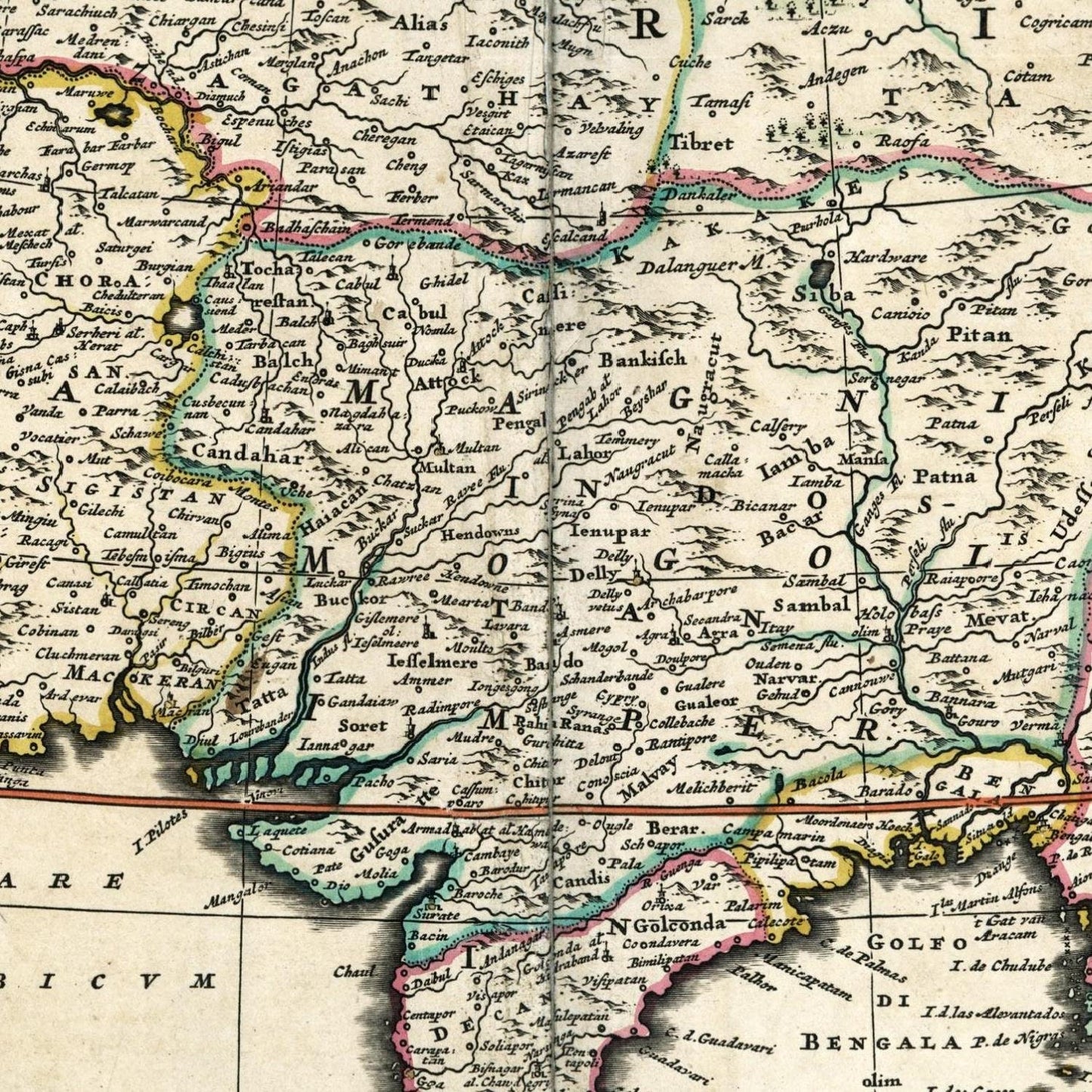 detail of the map from the centre