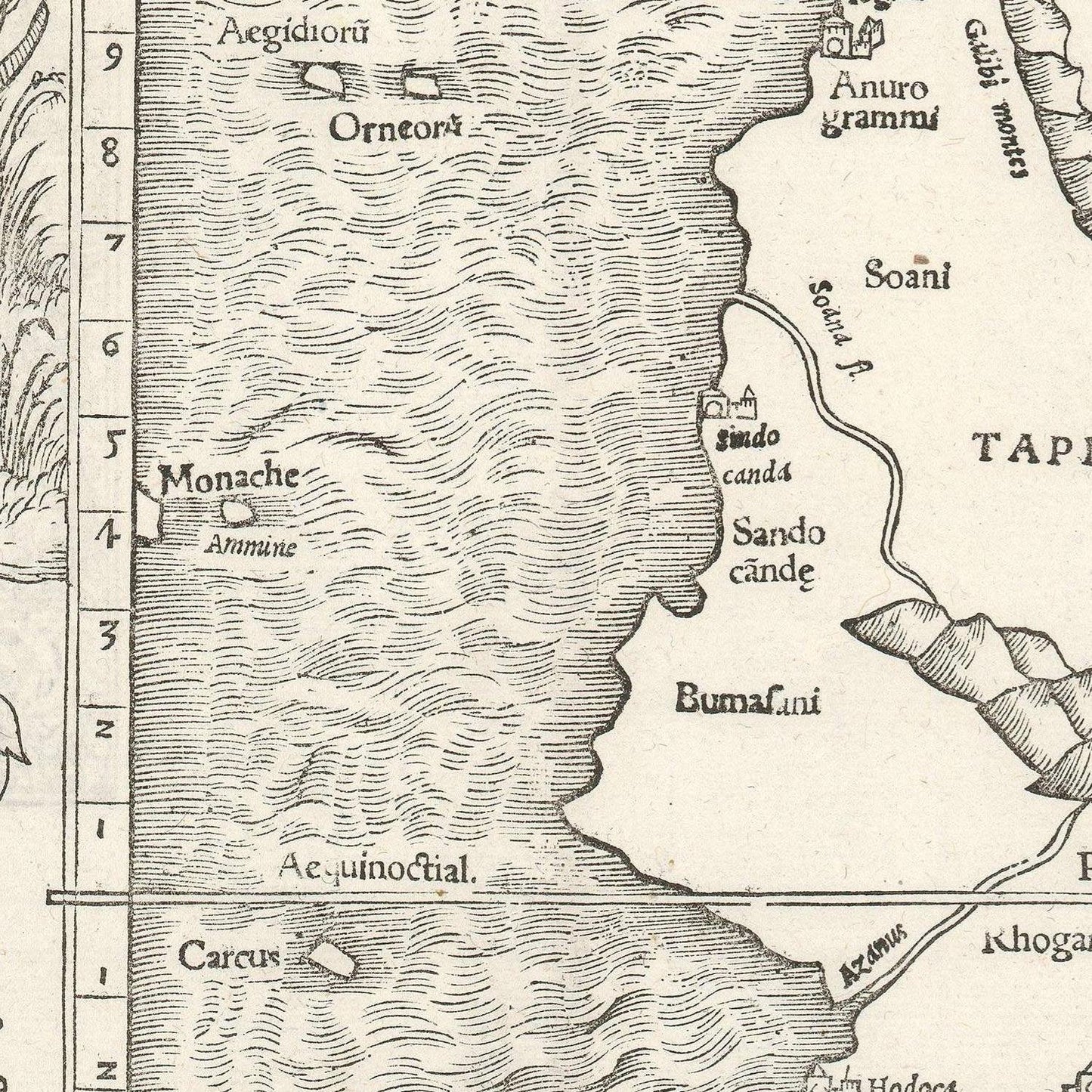 detail of the map from the centre