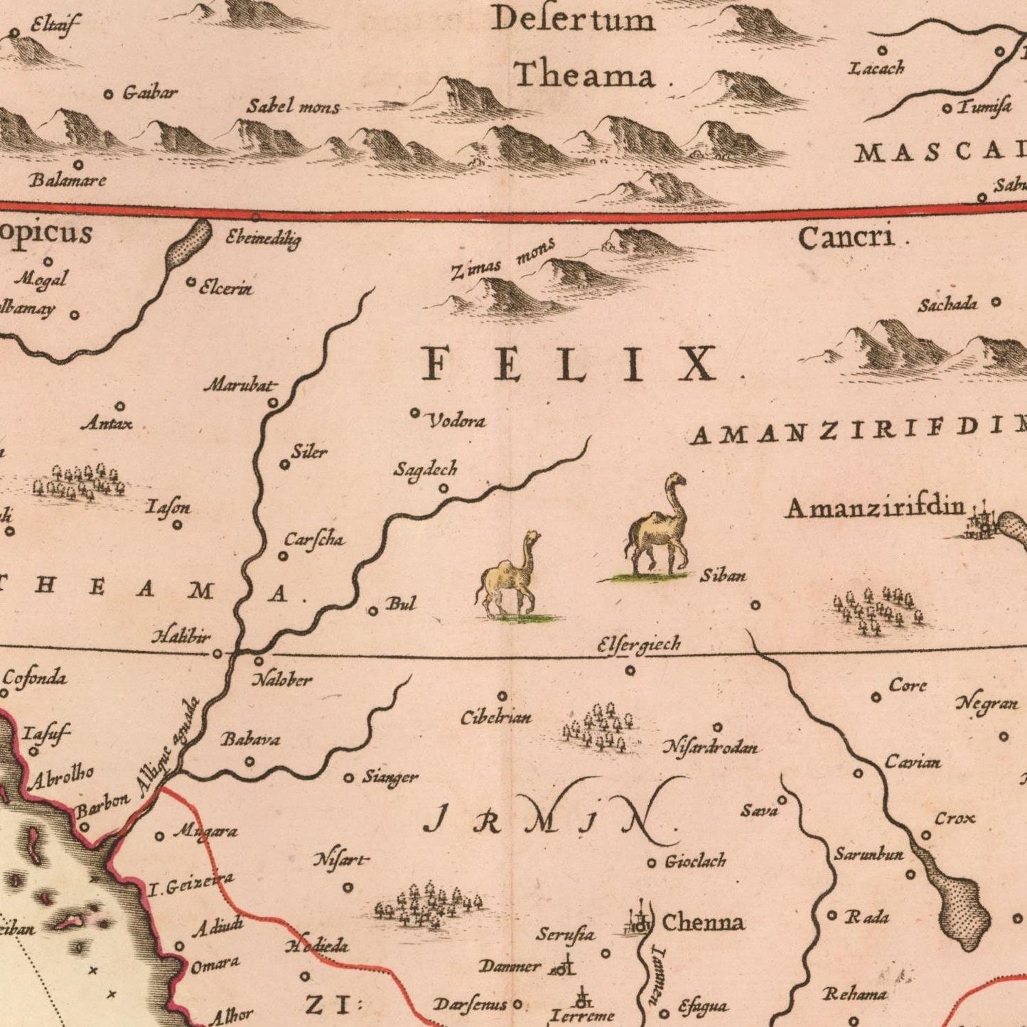 detail of the map from the centre