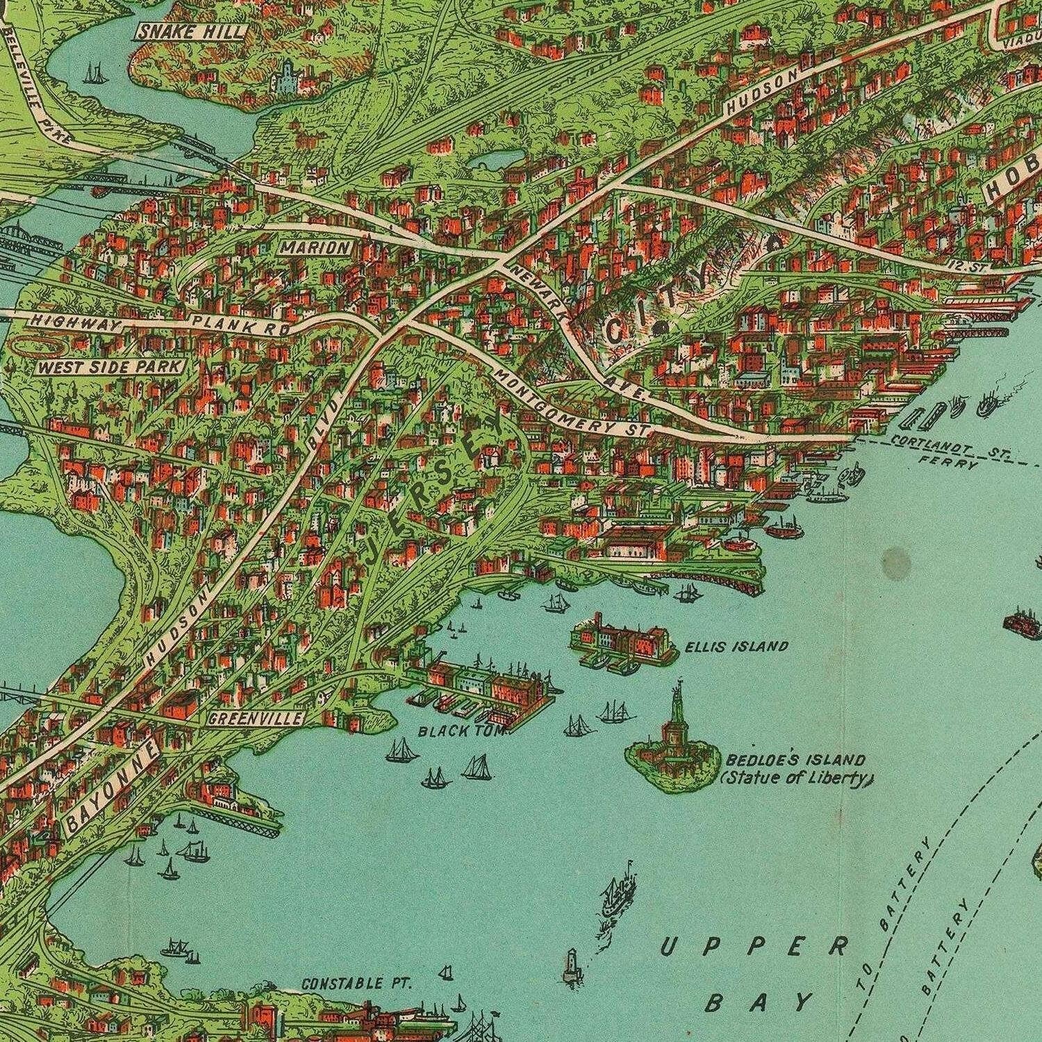 detail of the map from the centre left