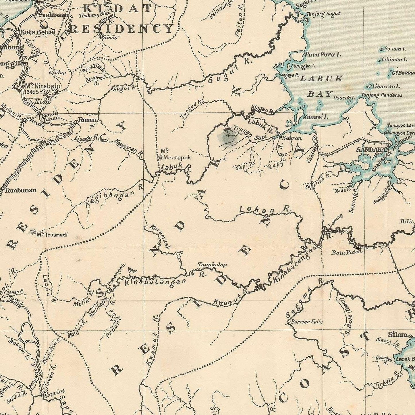 detail of the map from the centre