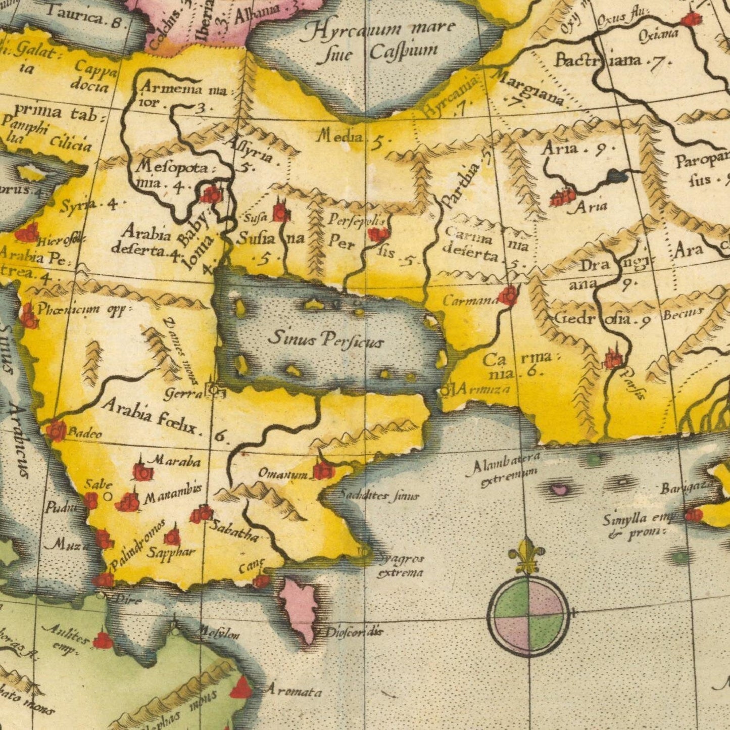 detail of the map from the centre