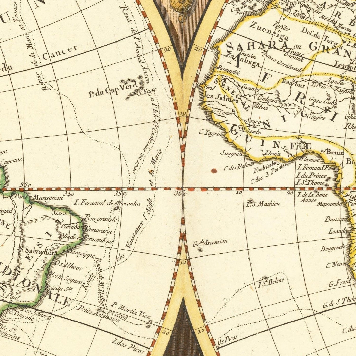 detail of the map from the centre