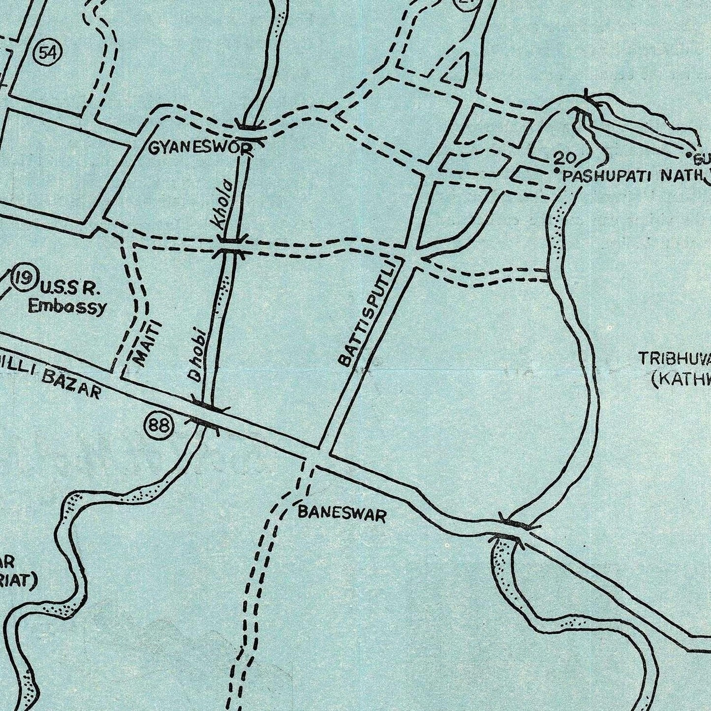 detail of the map from the centre