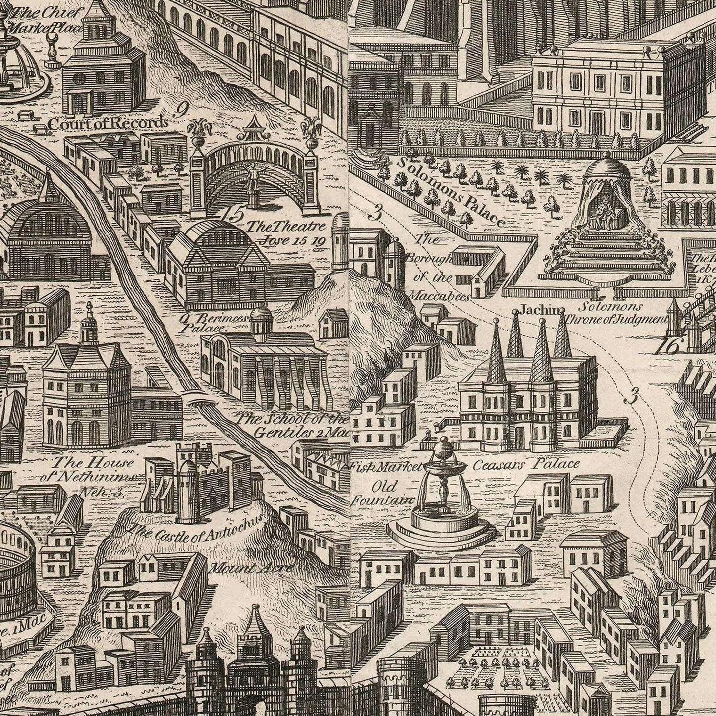 detail of the map from the centre