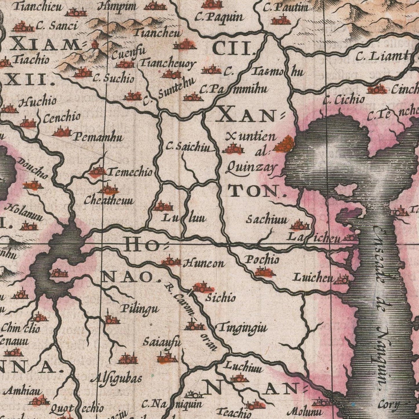 detail of the map from the centre