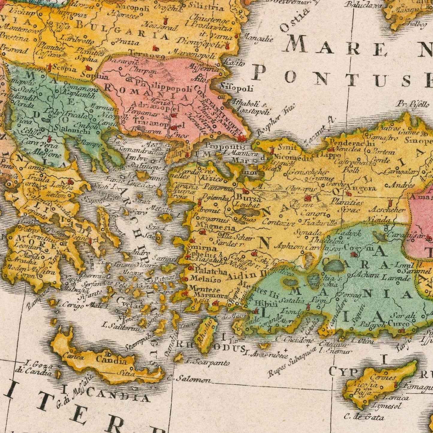 detail of the map from the centre