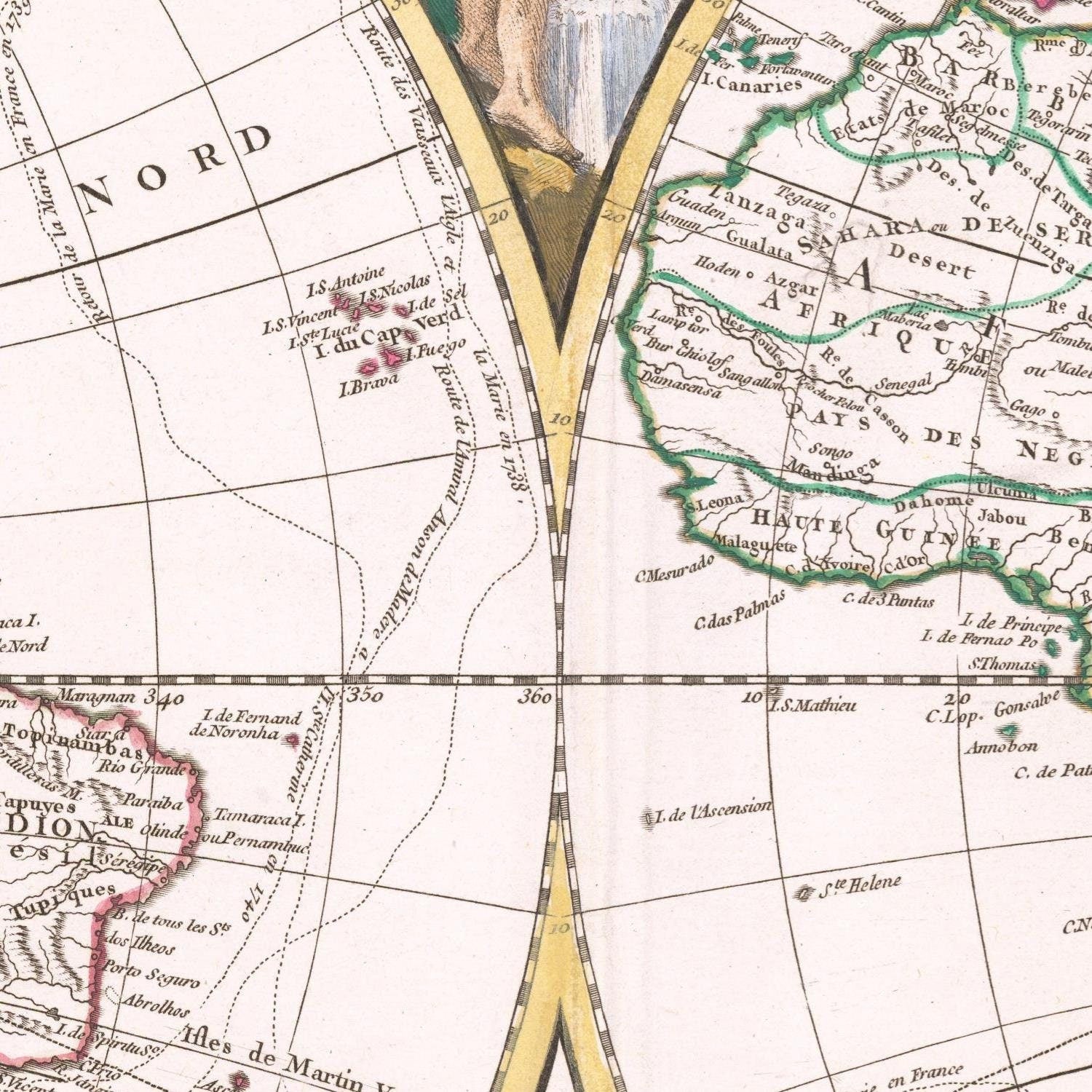 detail of the map from the centre