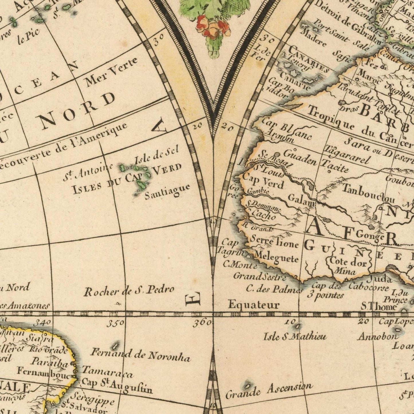 detail of the map from the centre