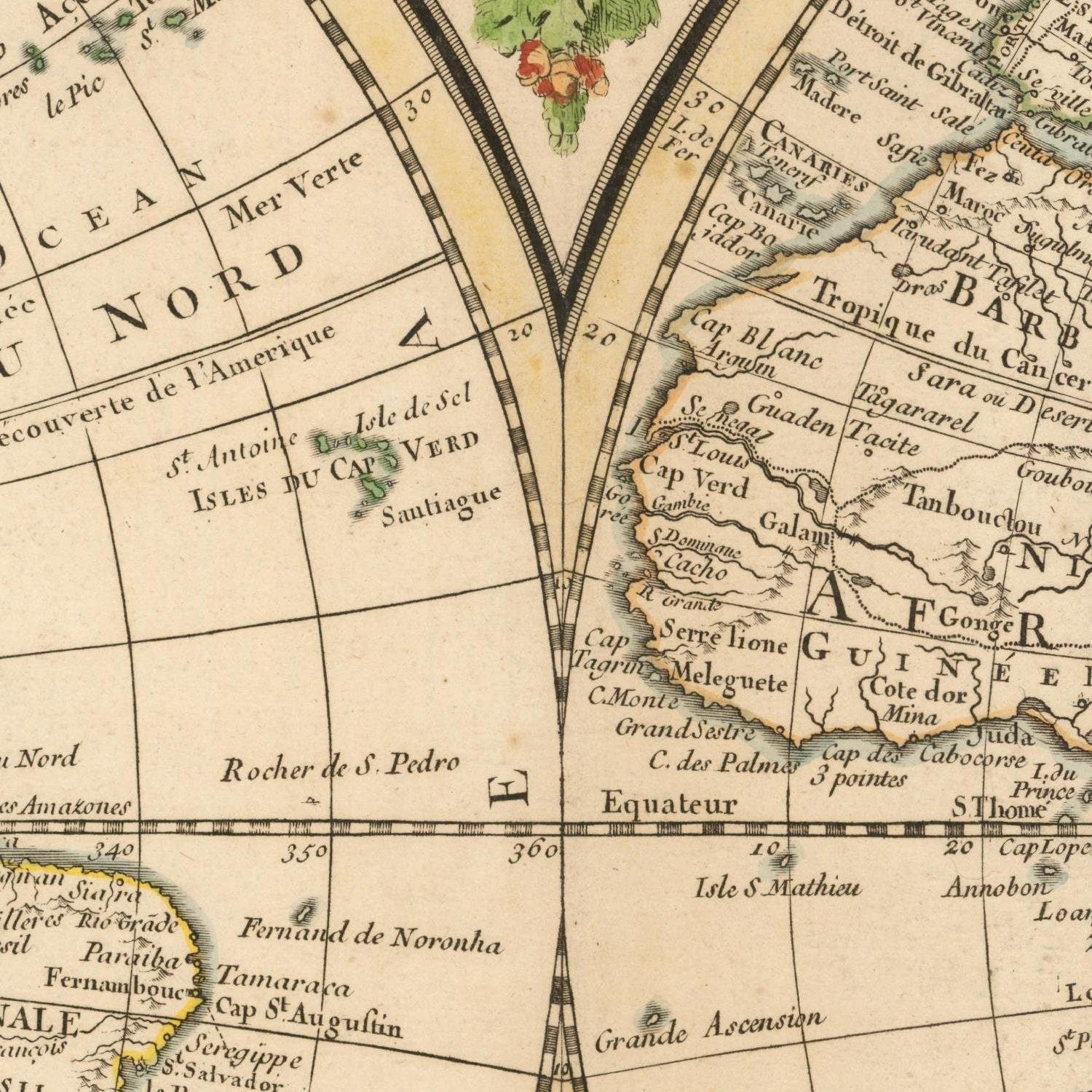 detail of the map from the centre