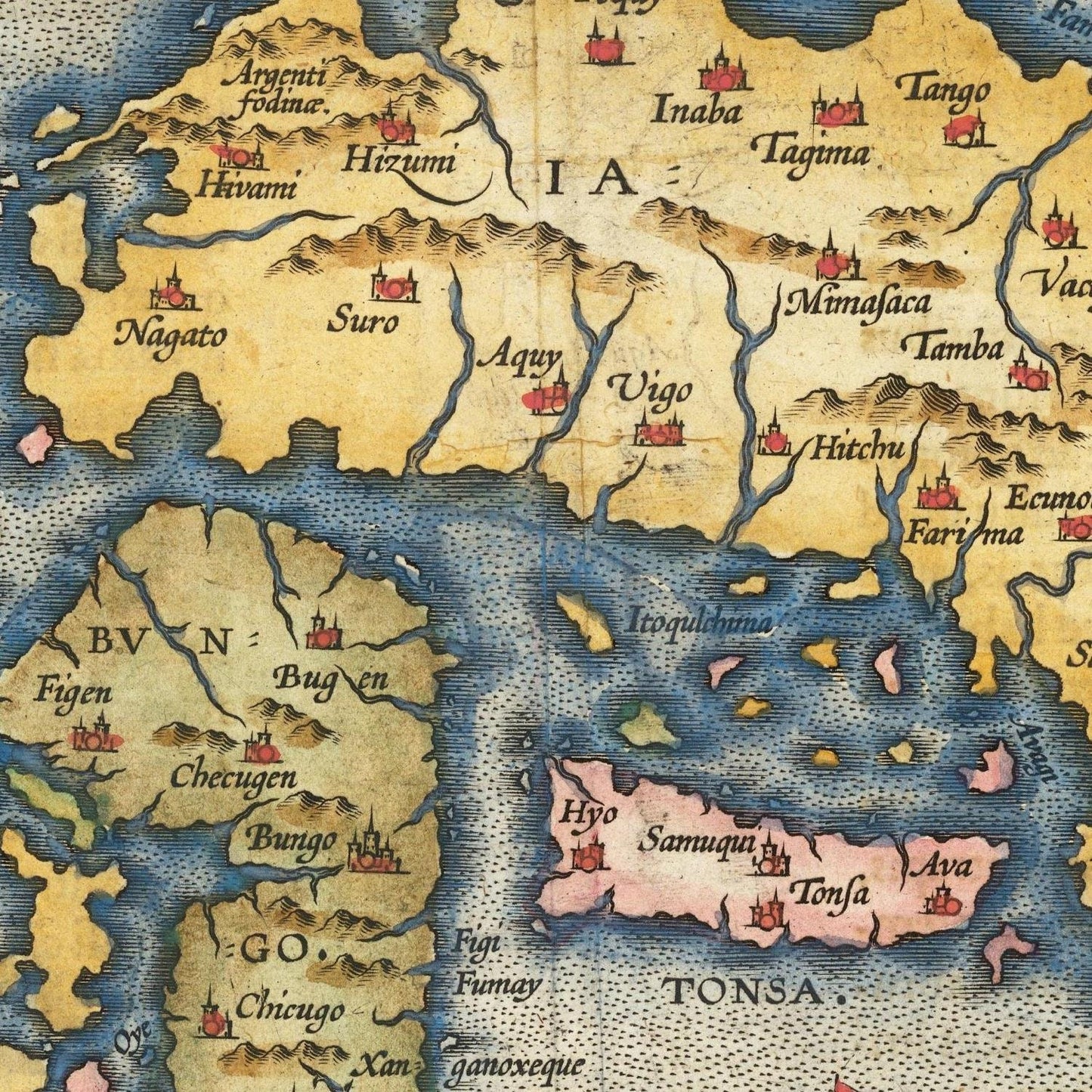detail of the map from the centre