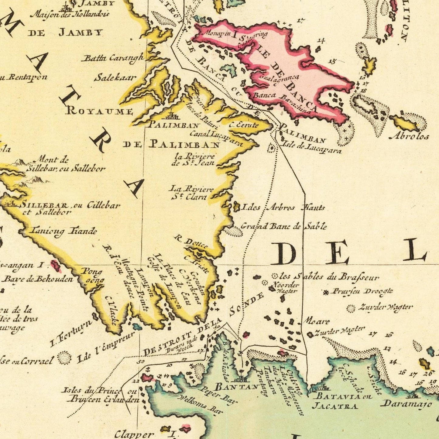 detail of the map from the centre