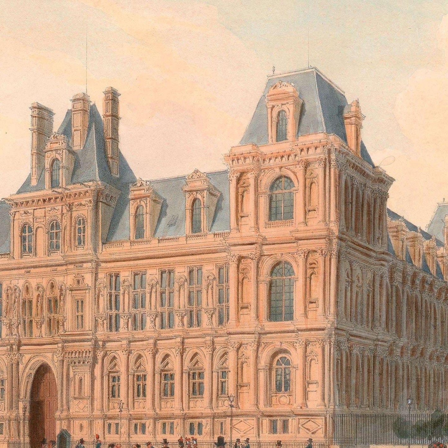 detail of the engraving reproduction from the centre