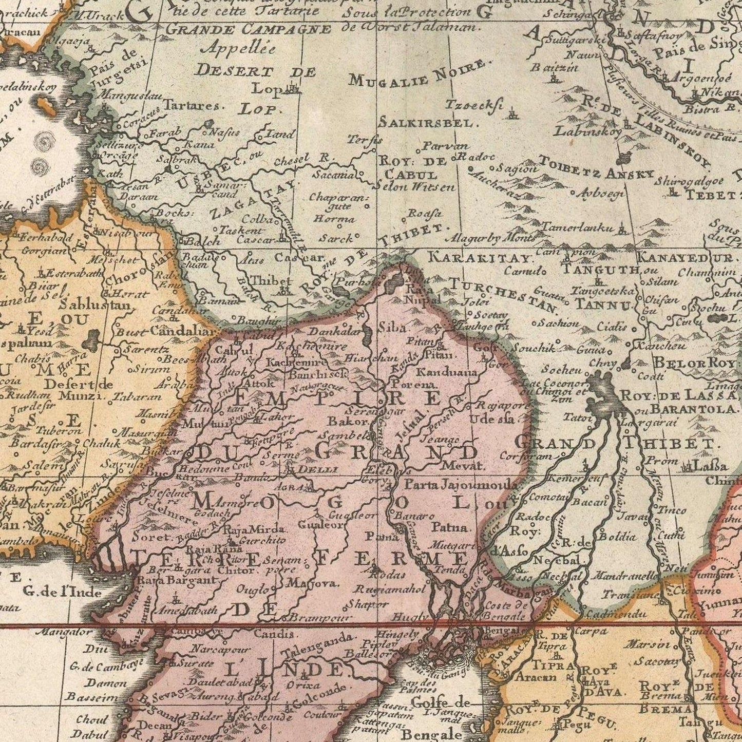 detail of the map from the centre