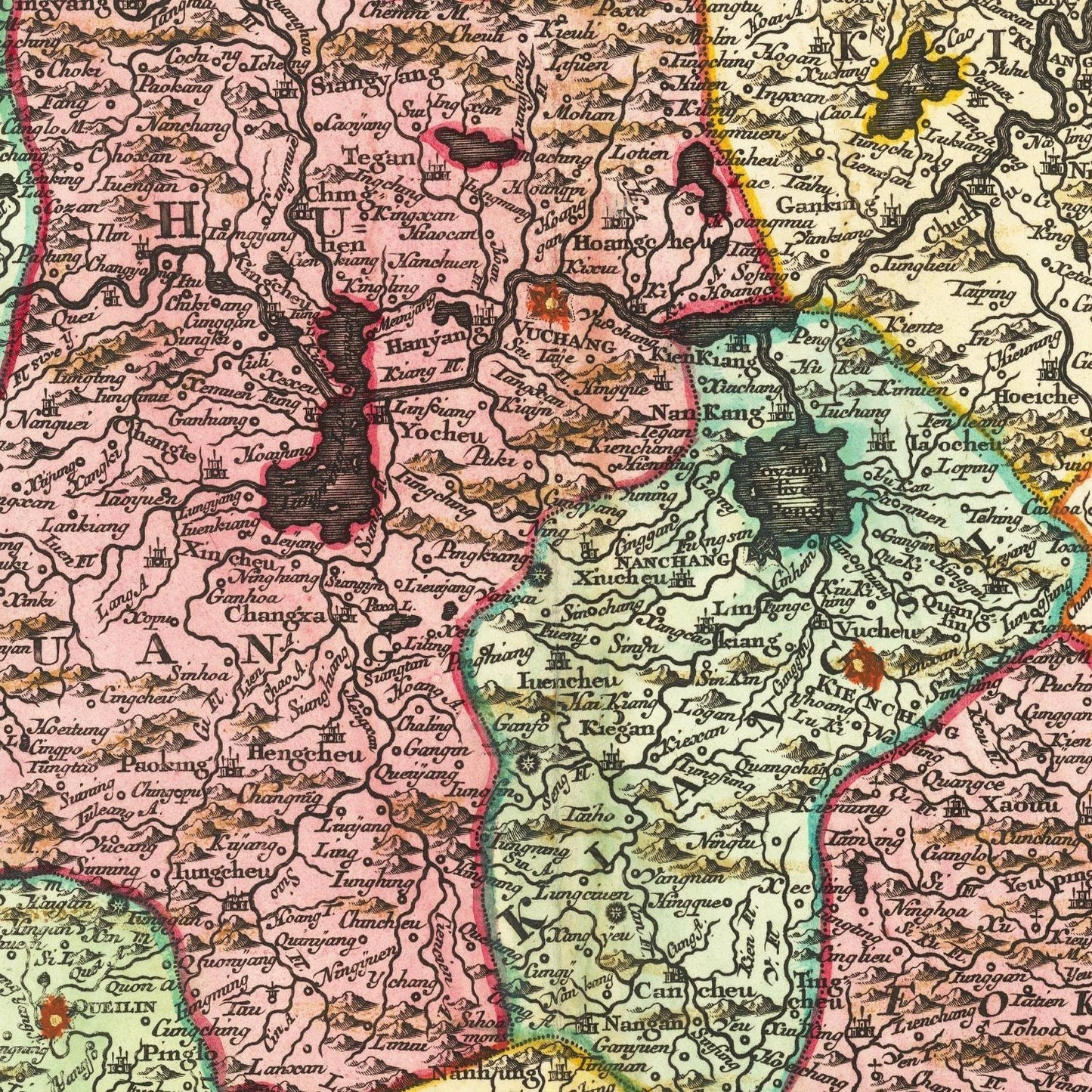 detail of the map from the centre