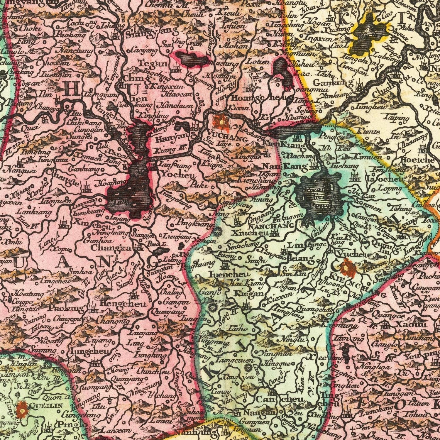 detail of the map from the centre