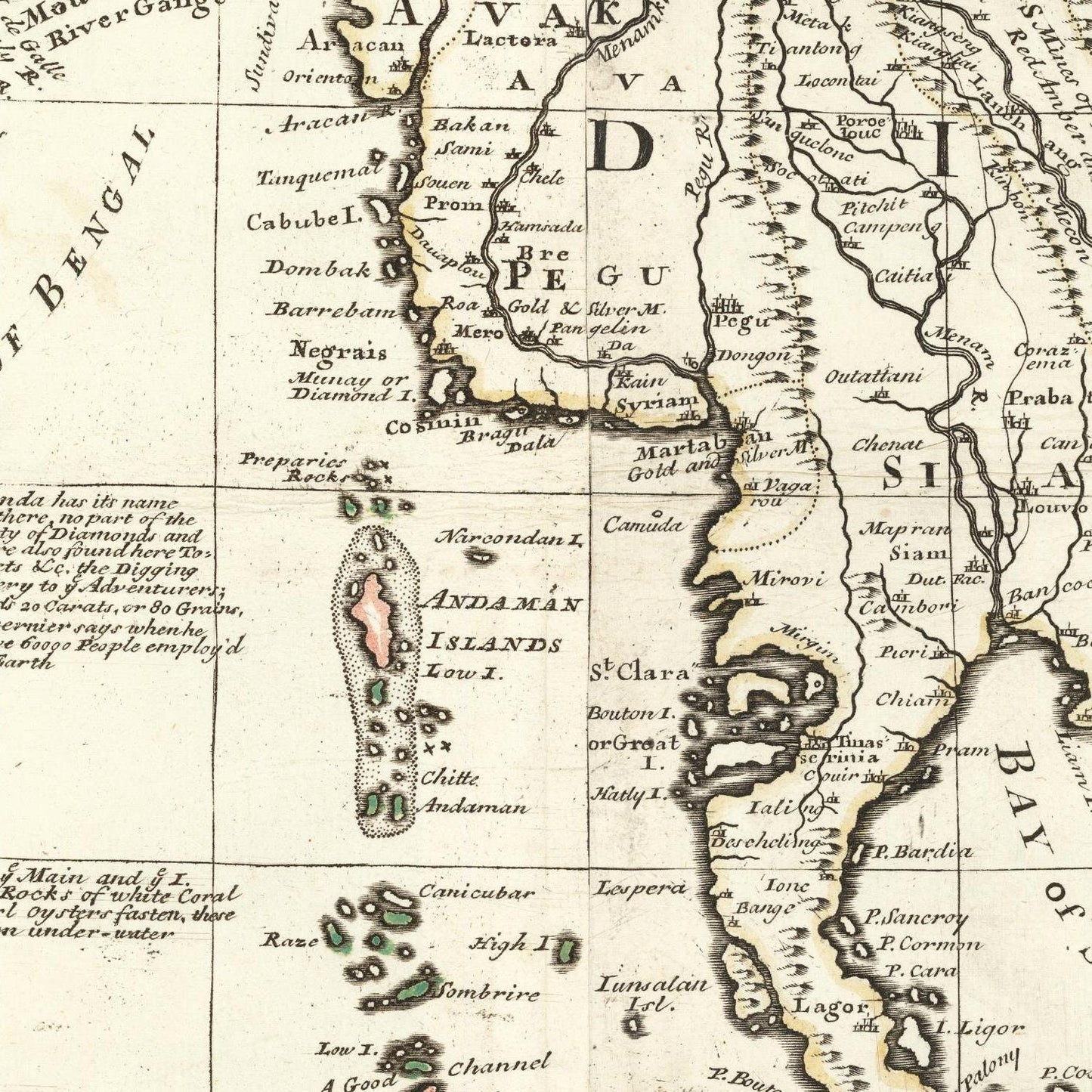 detail of the map from the centre