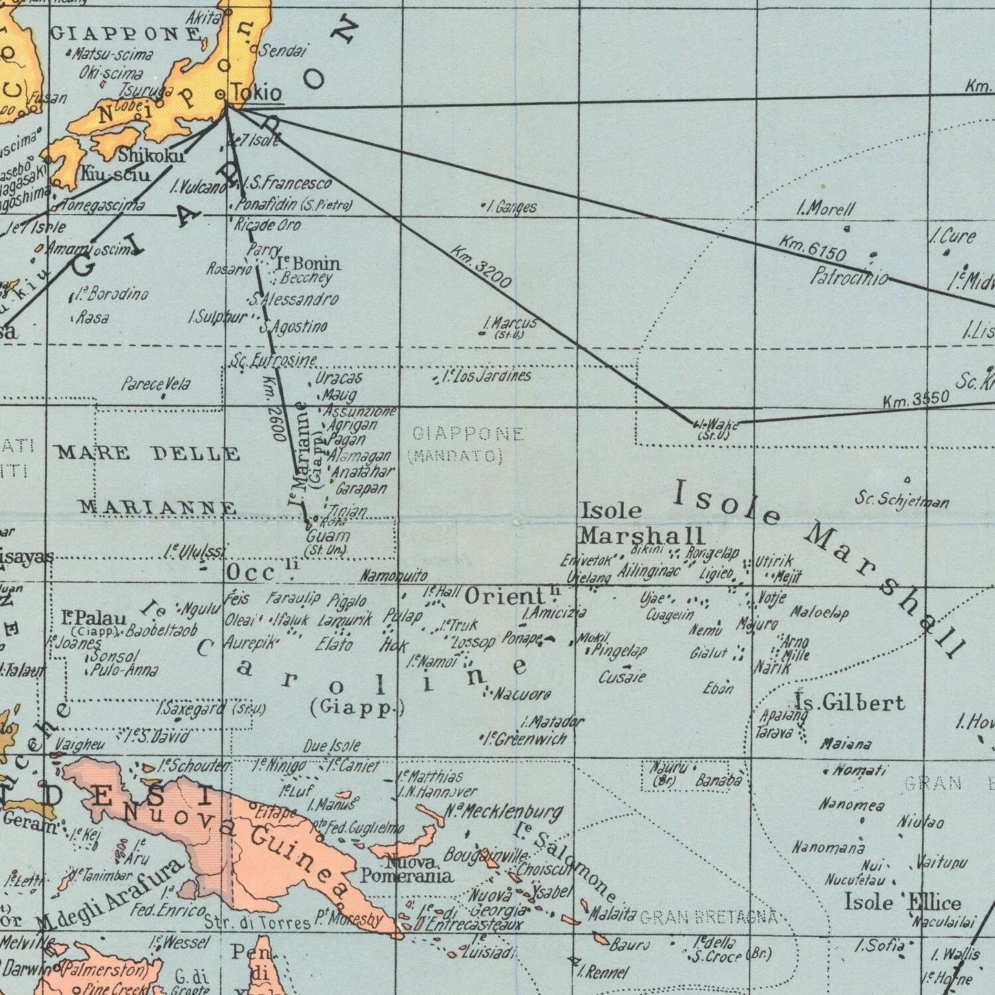 detail of the map from the centre