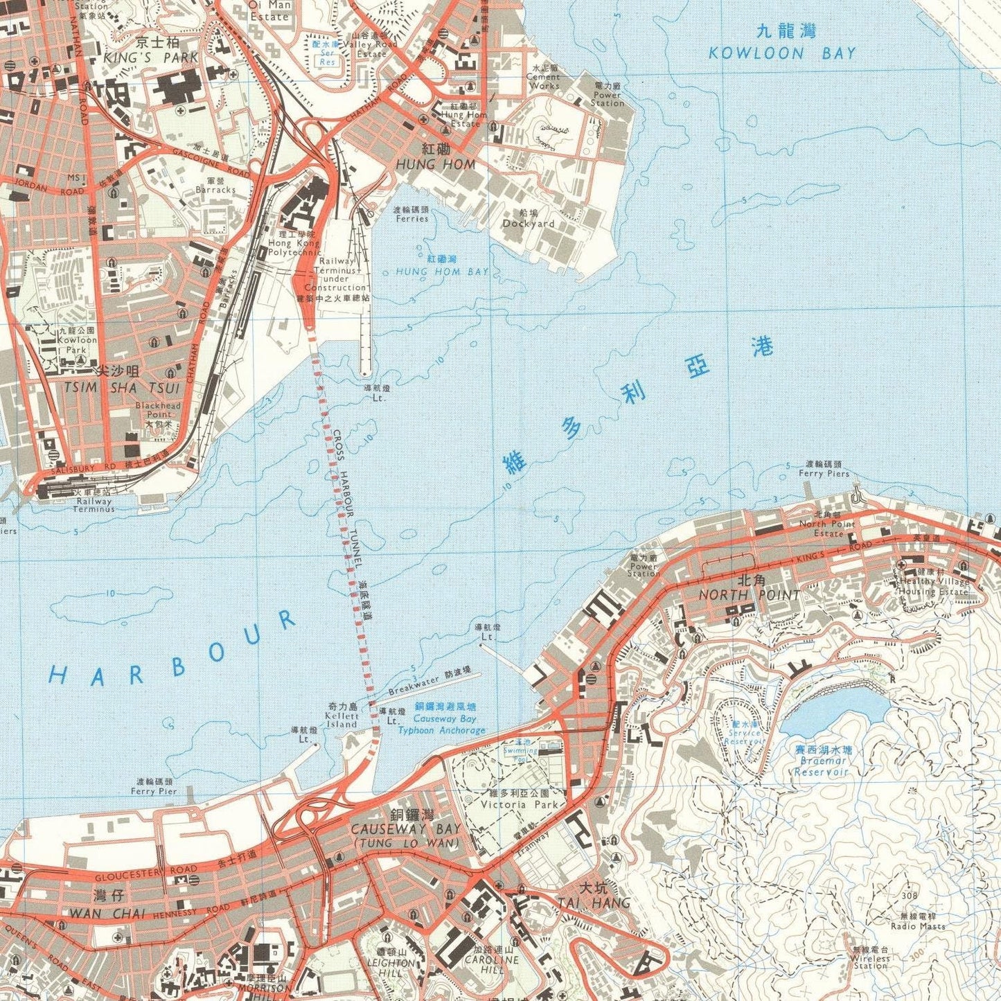 detail of the map from the centre