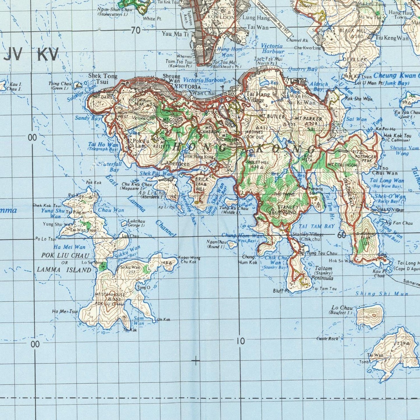 detail of the map from the centre