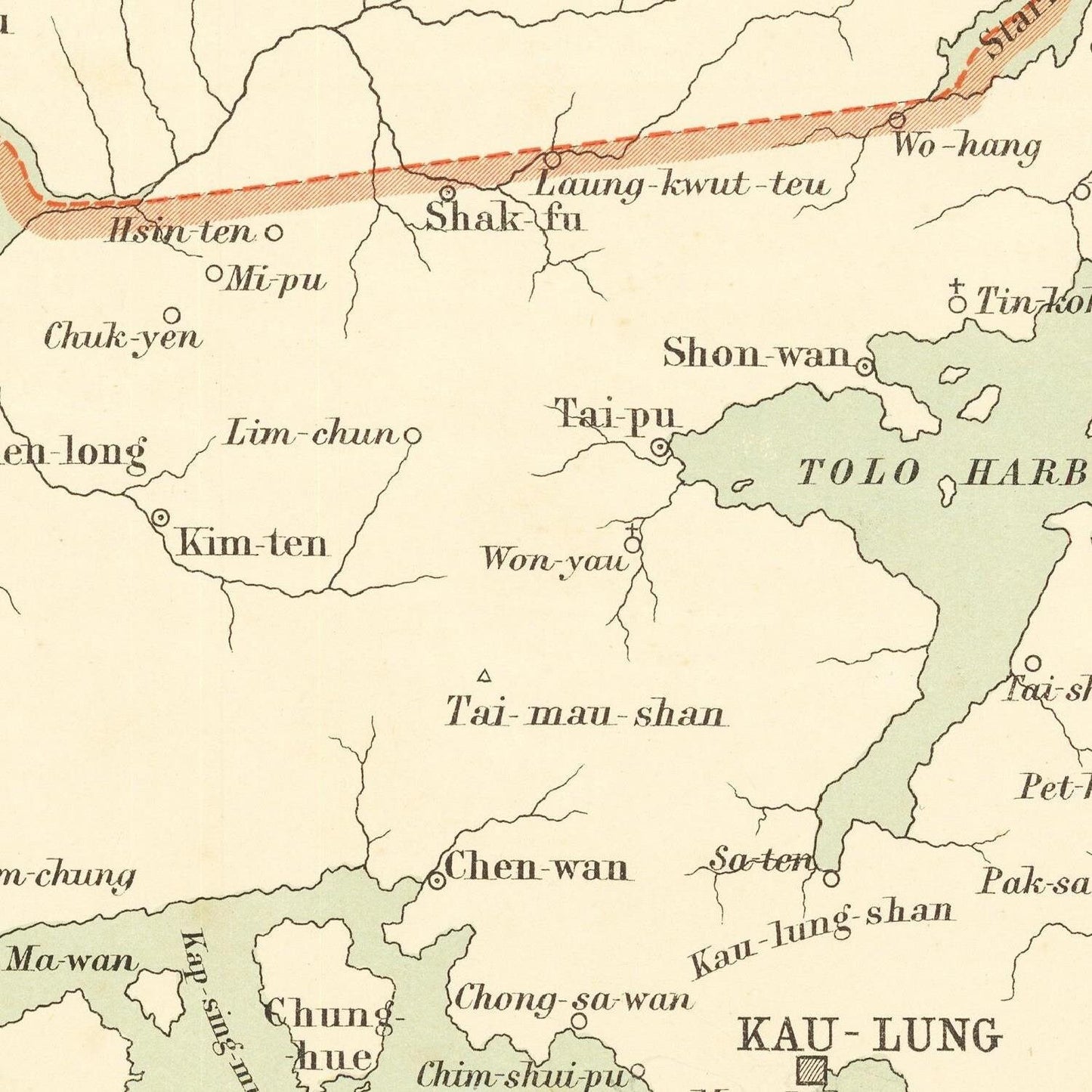 detail of the map from the centre