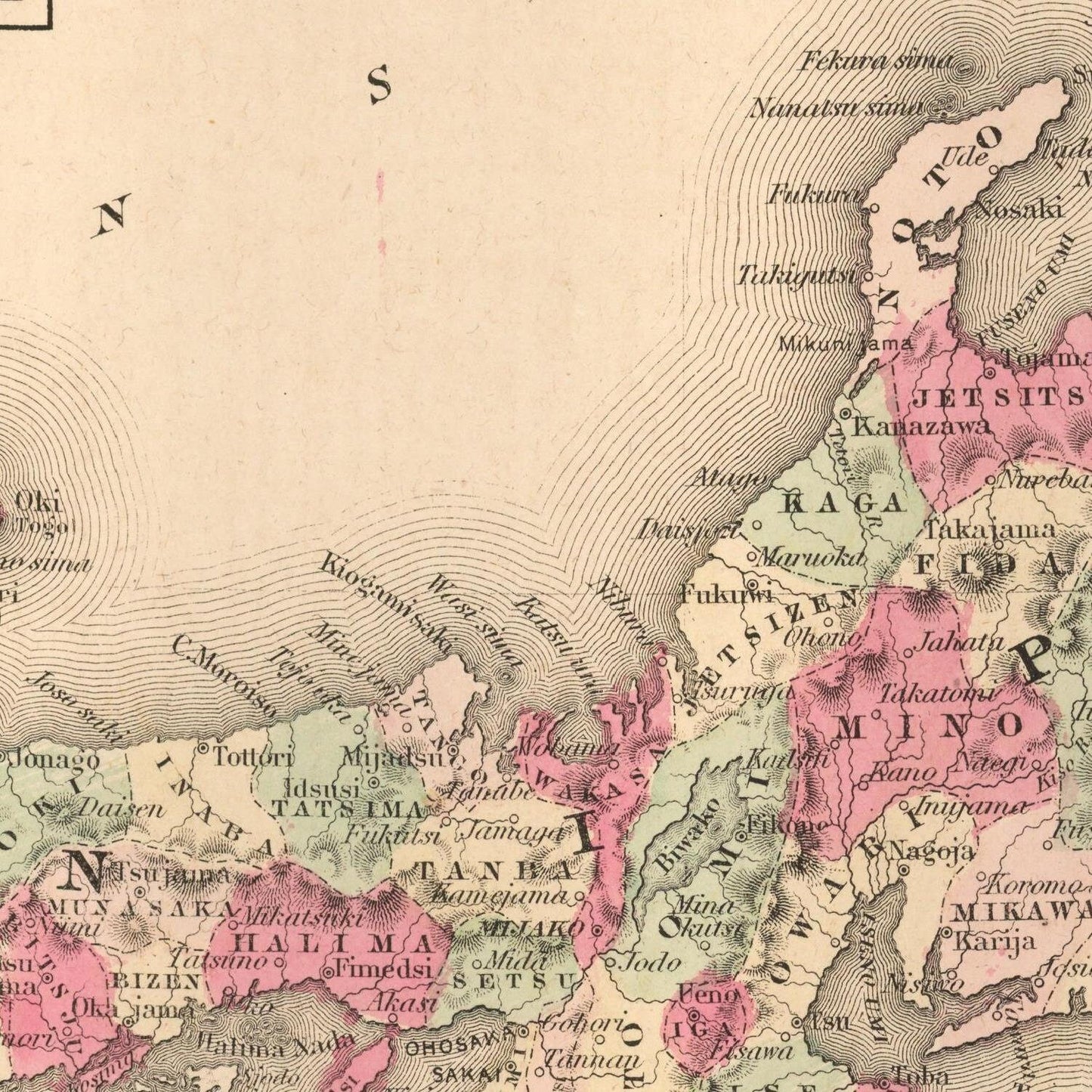 detail of the map from the centre