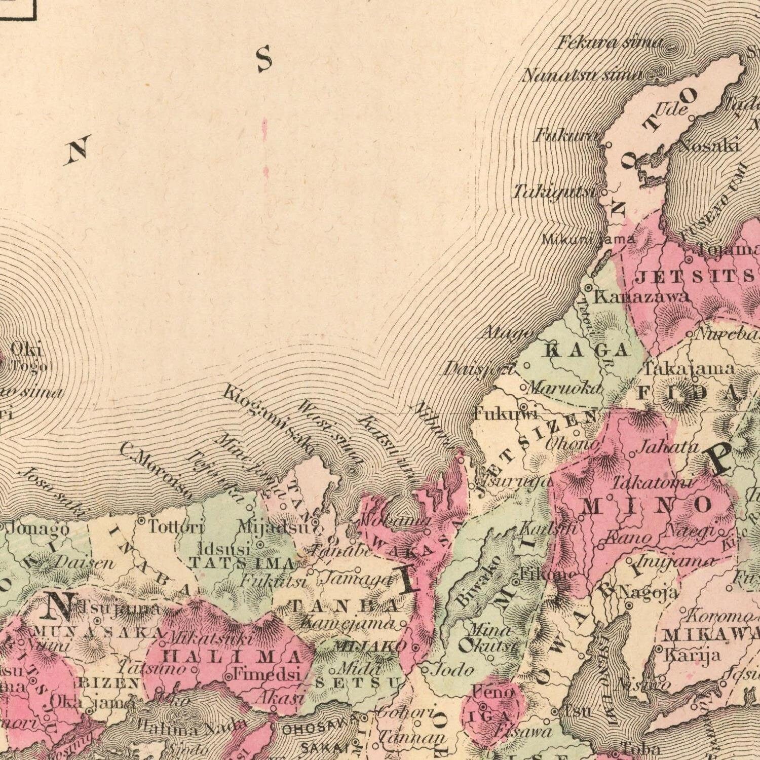 detail of the map from the centre