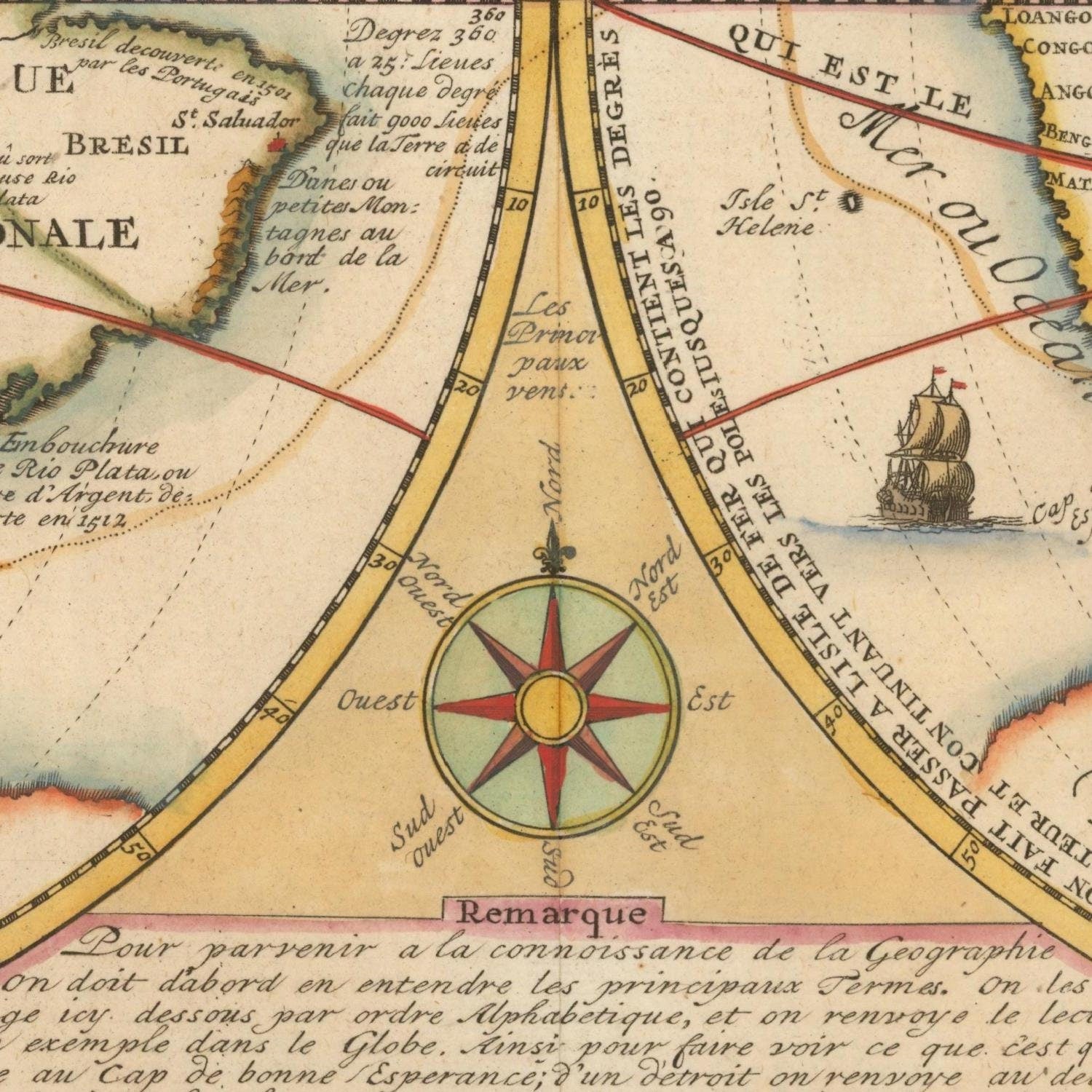 detail of the map from the centre
