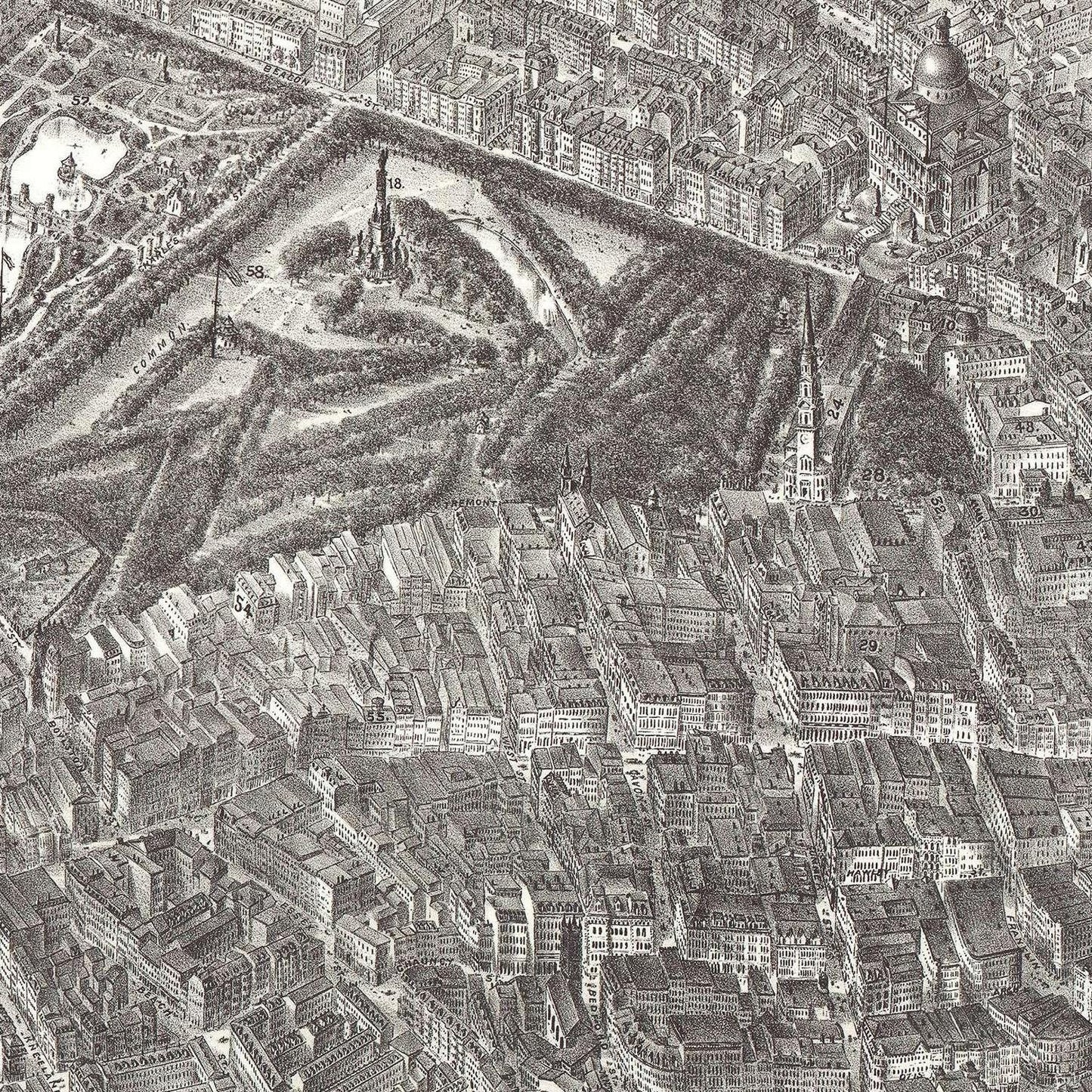 detail of the map from the centre