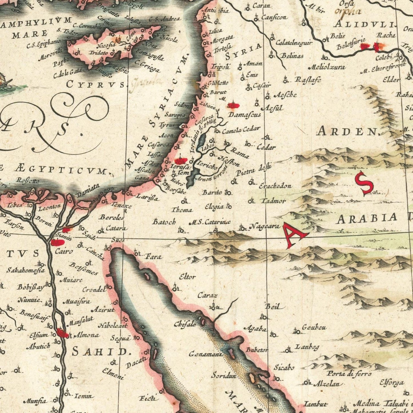 detail of the map from the centre