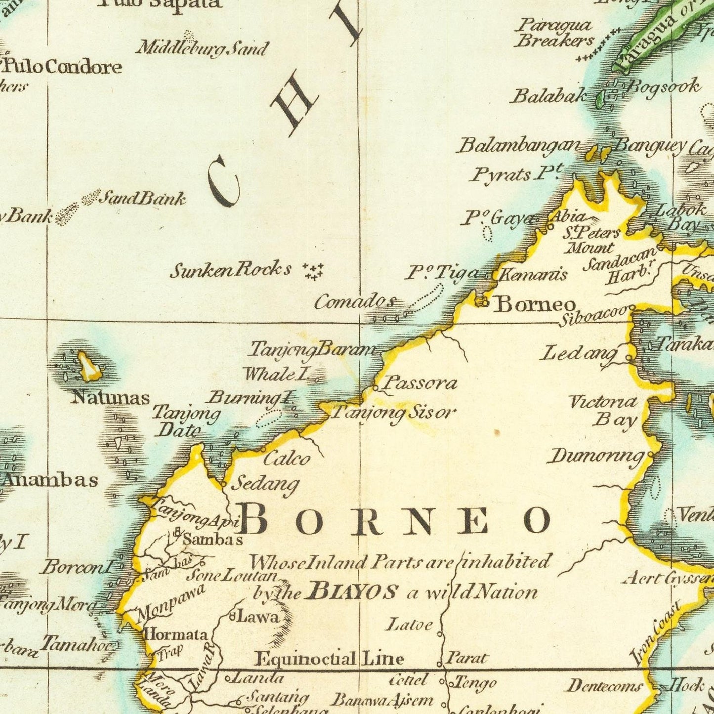 detail of the map from the centre