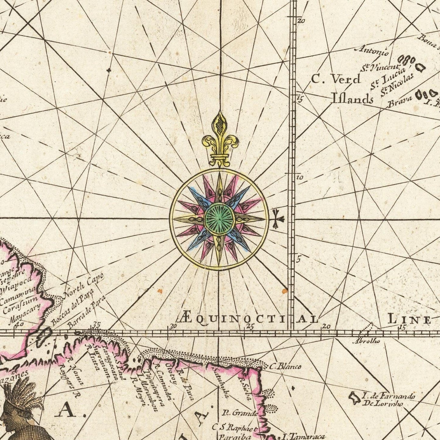 detail of the map from the centre