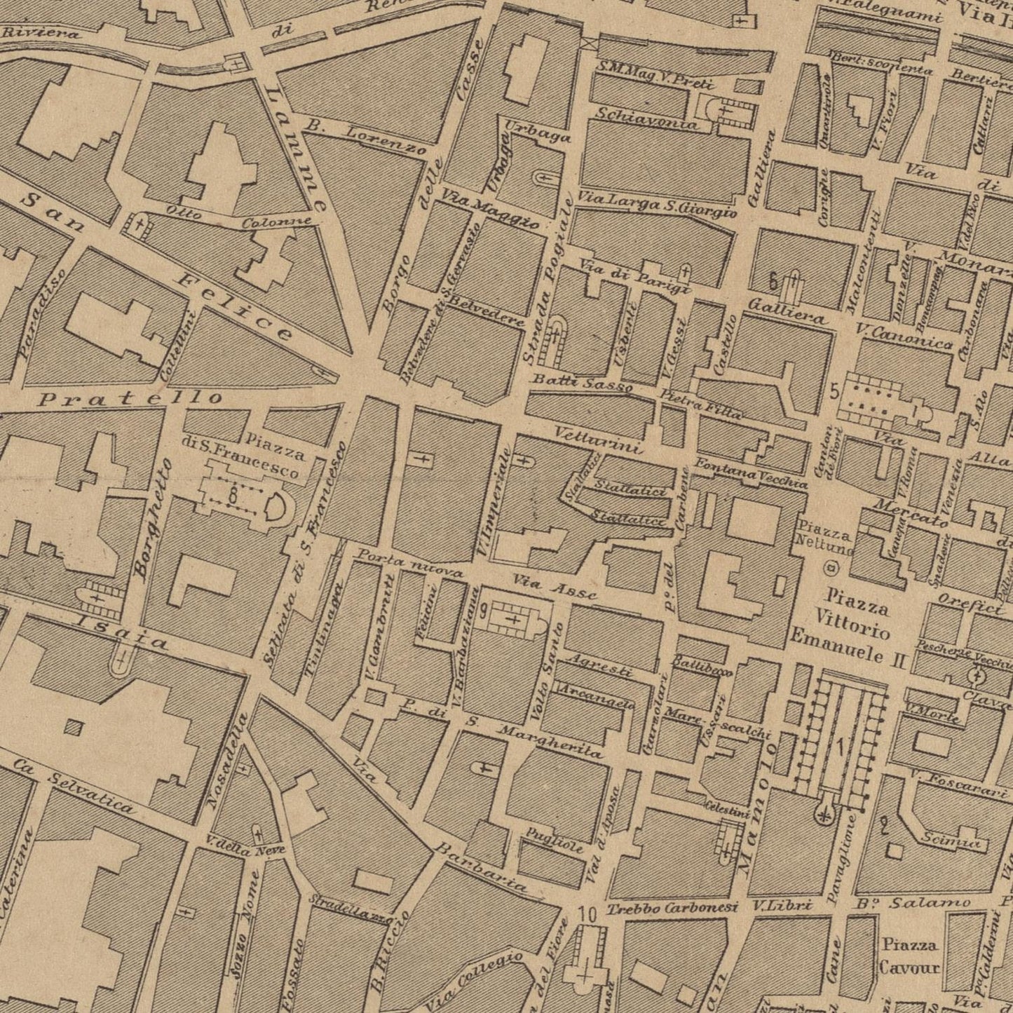 detail of the map from the centre