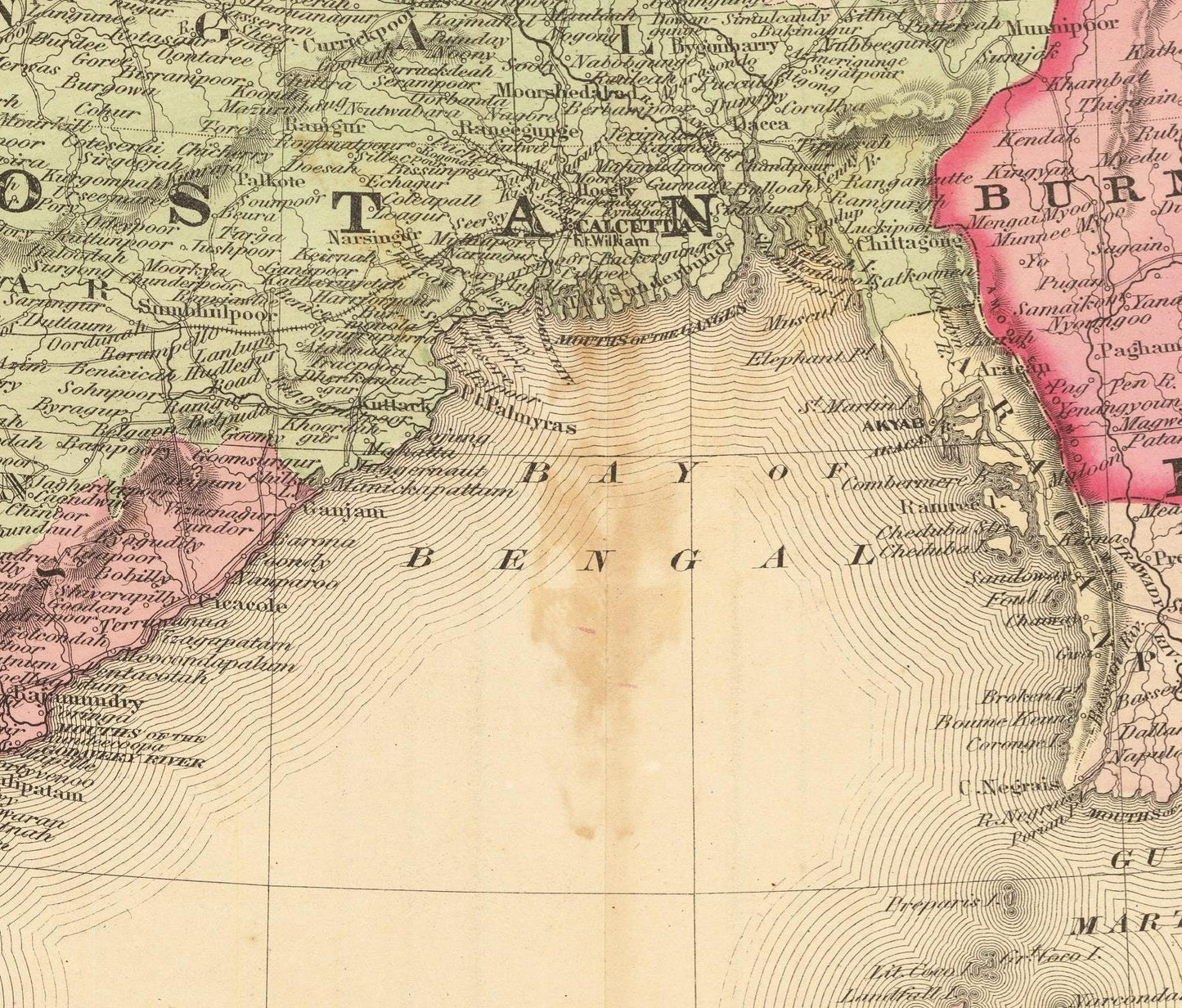 detail of the map from the centre