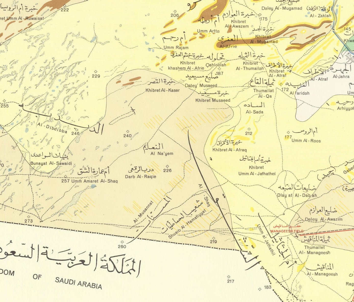 detail of the map from the centre