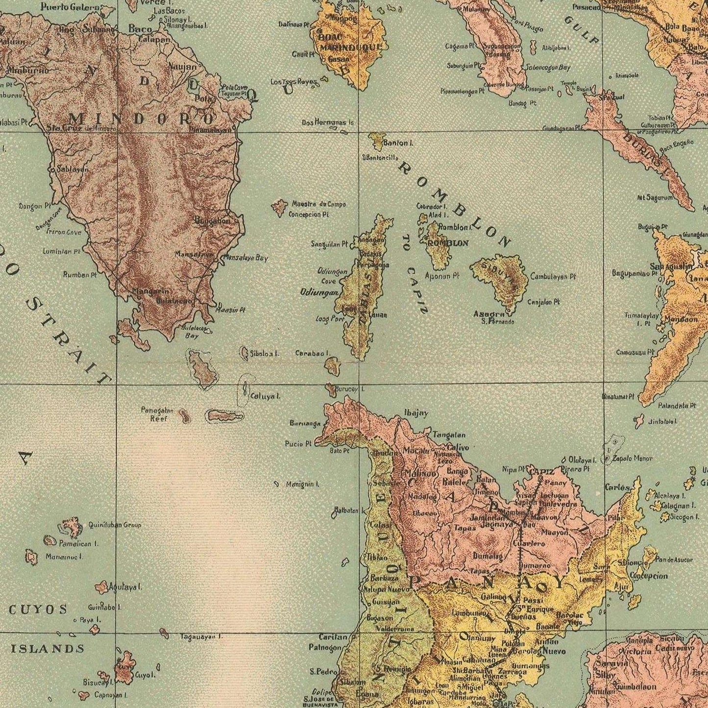detail of the map from the centre