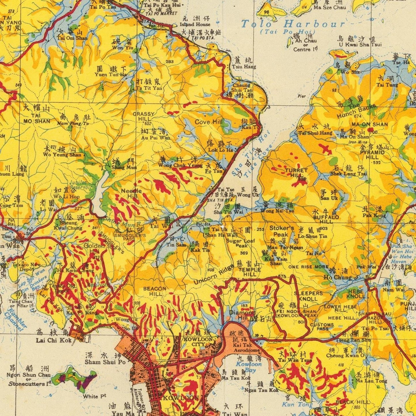 detail of the map from the centre