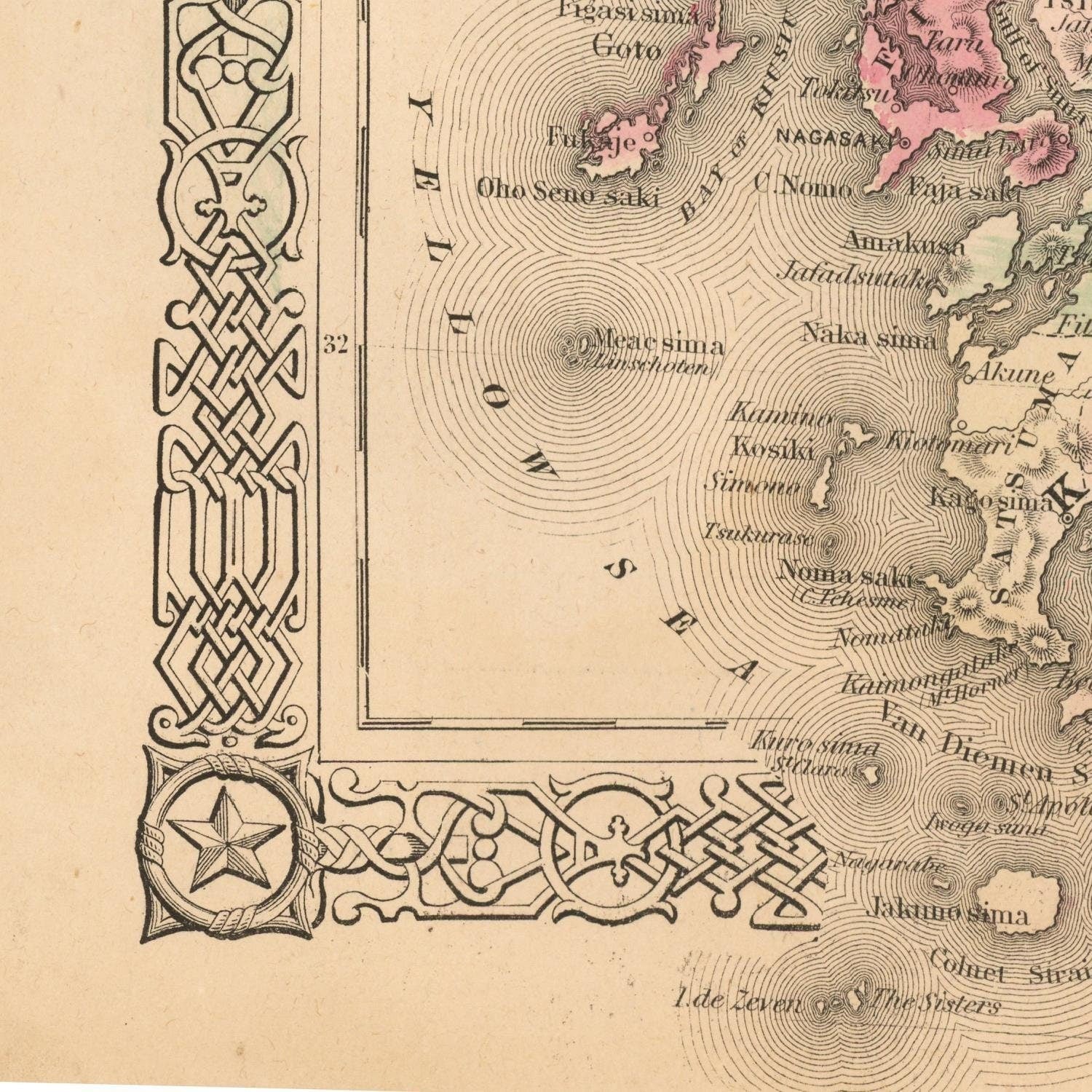detail of the map from the bottom left corner