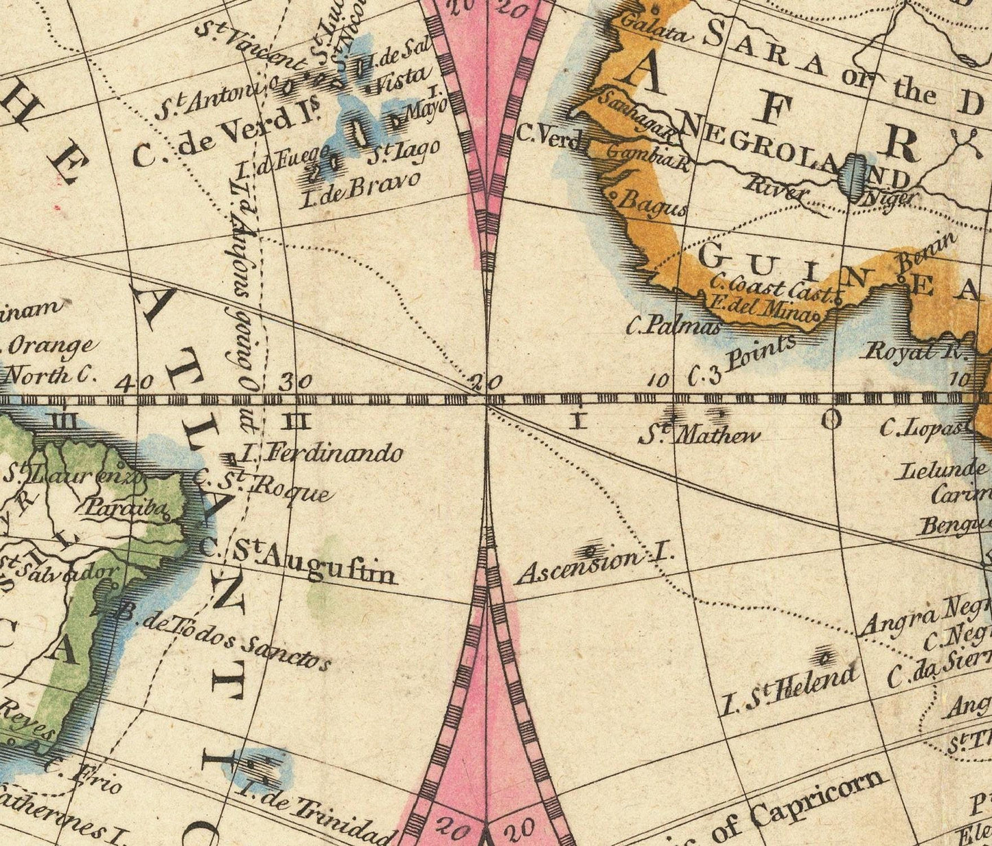 detail of the map from the centre