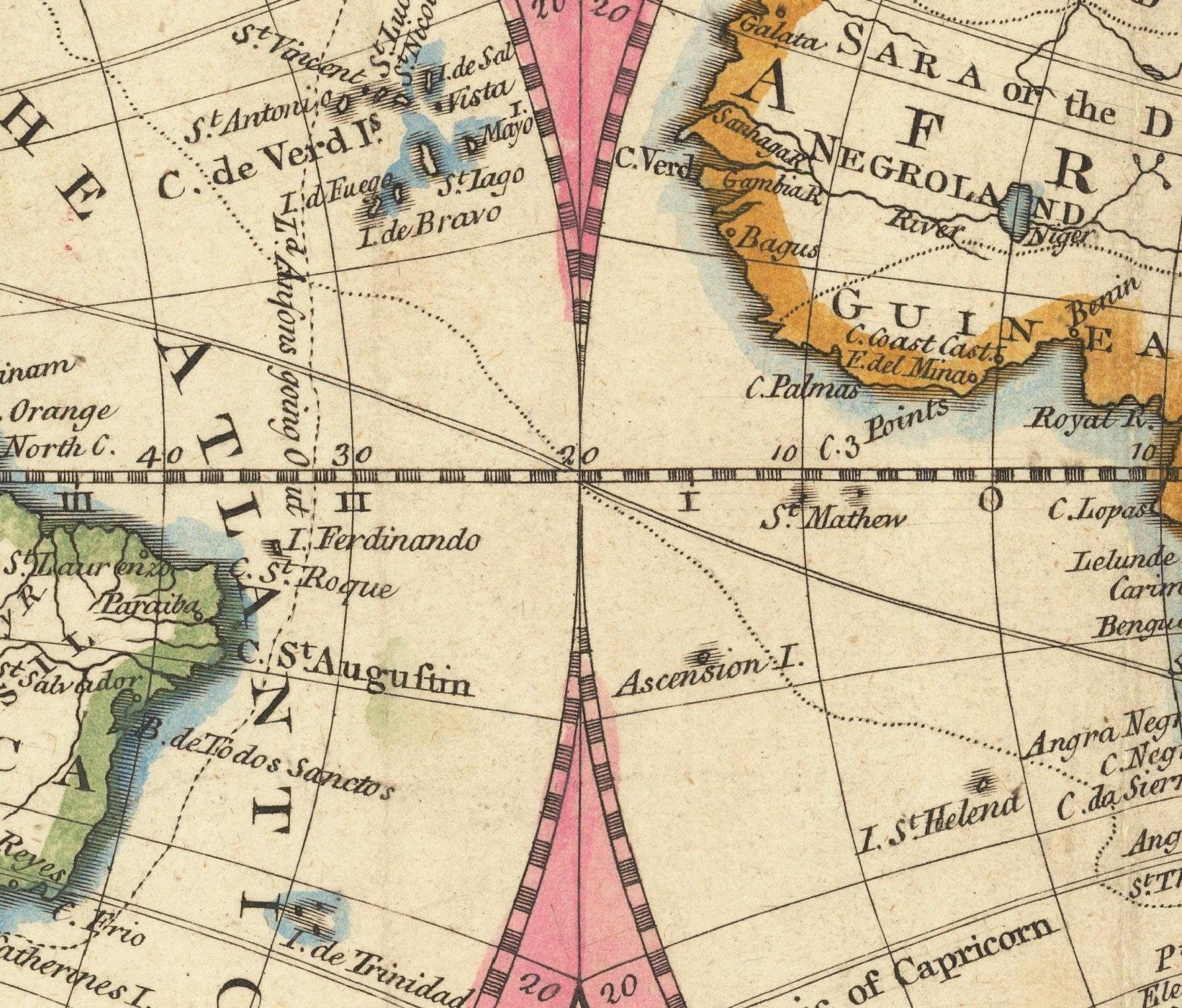 detail of the map from the centre