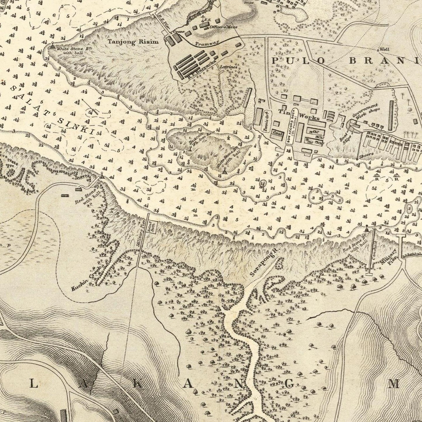 detail of the map from the centre
