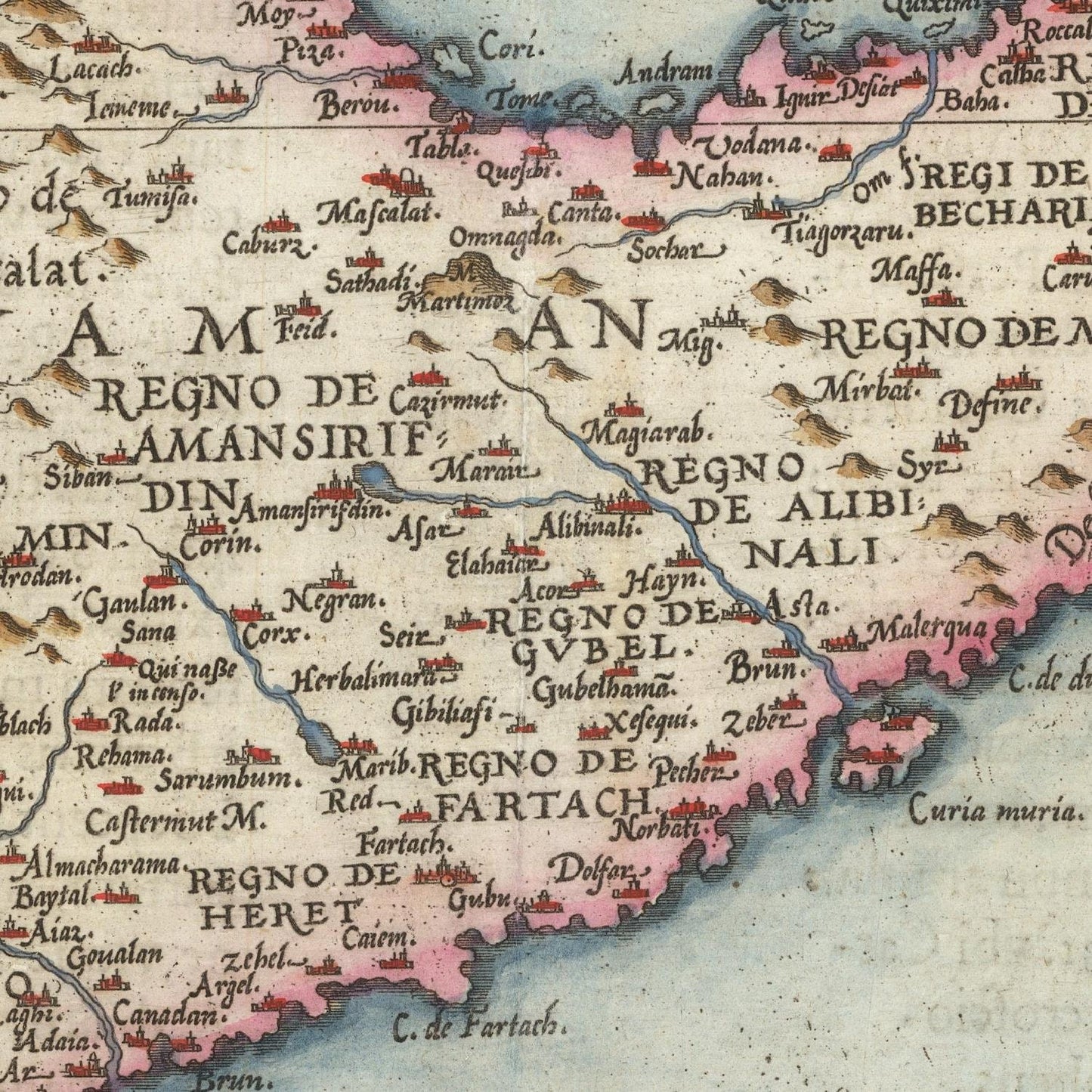 detail of the map from the centre