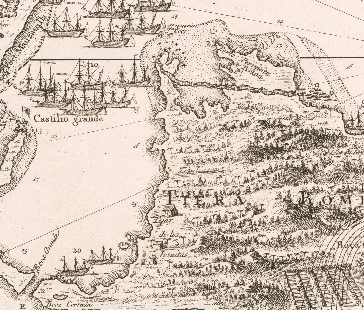 detail of the map from the centre
